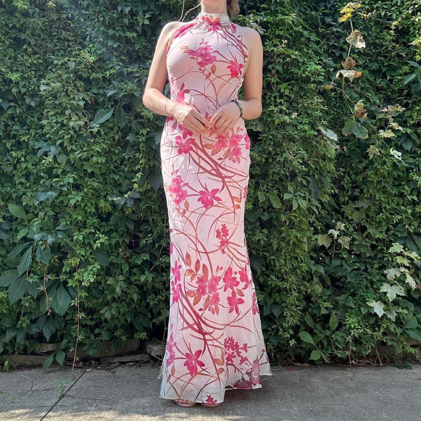 Vintage Floral Formal Maxi Dress
