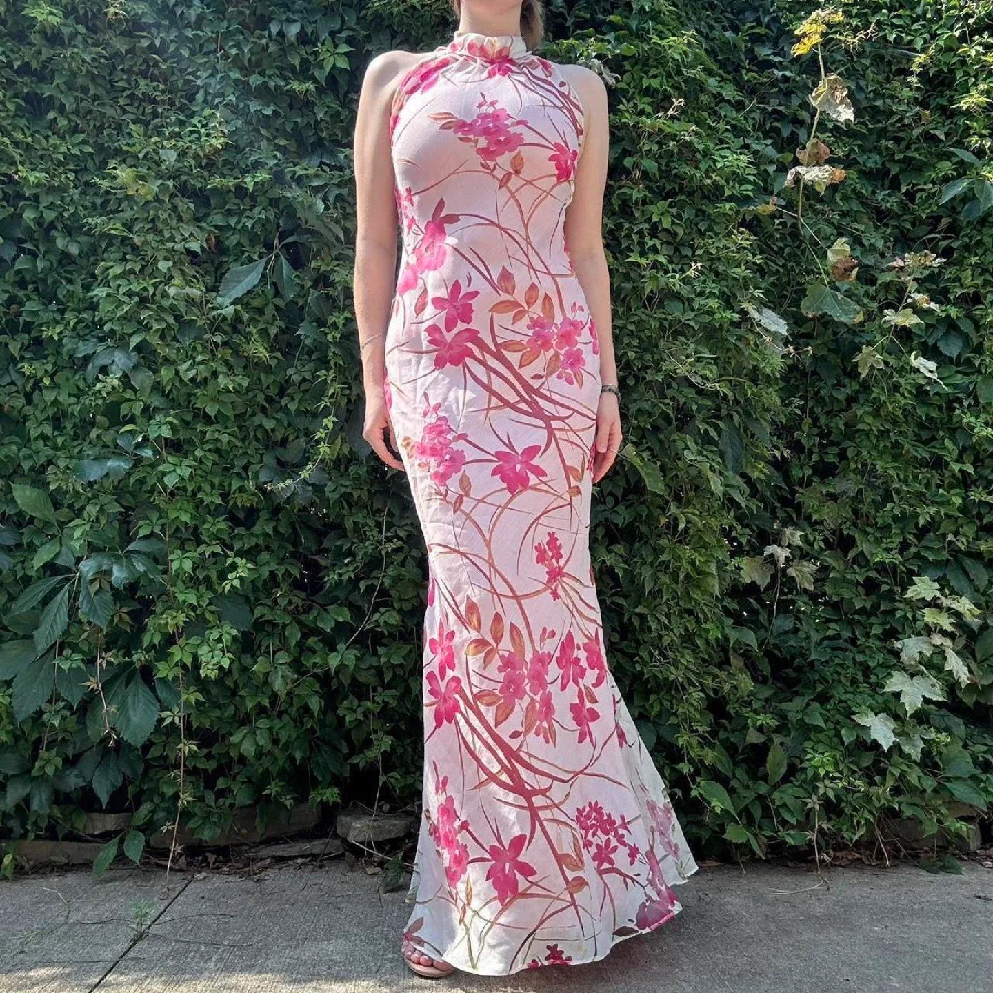 Vintage Floral Formal Maxi Dress image indicator(4)