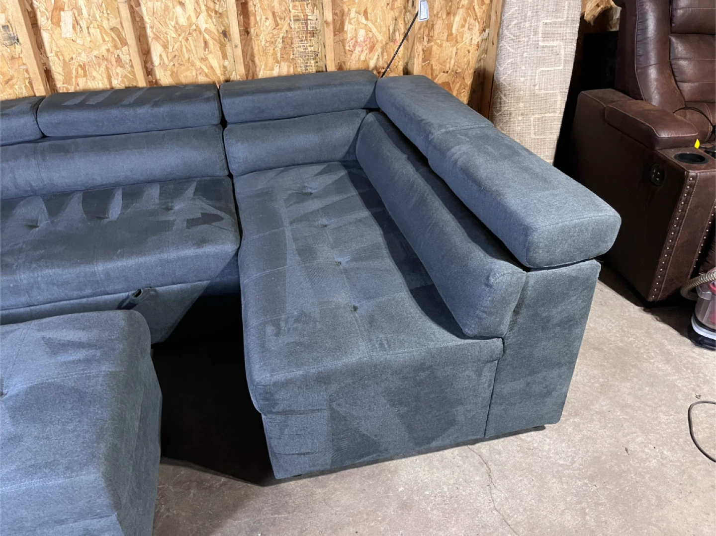 FREE DELIVERY- Dark Grey Sleeper Sectional w/ Storage Ottoman - photo 5