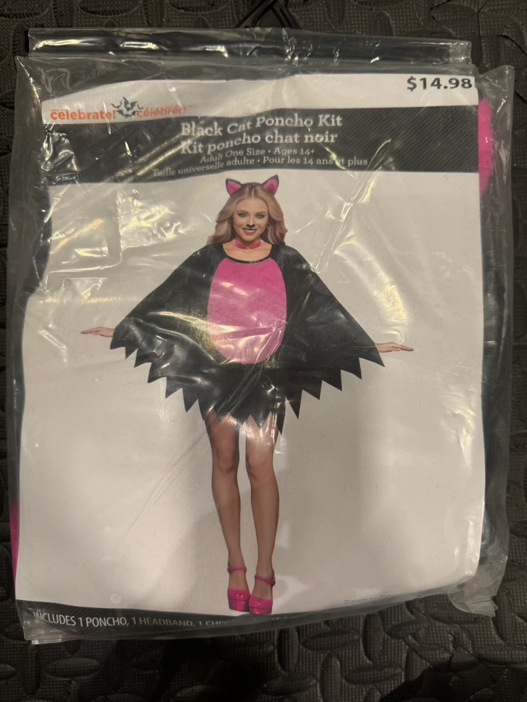 HALLOWEEN COSTUME- WOMANS BLACK CAT PONCHO KIT thumbnail