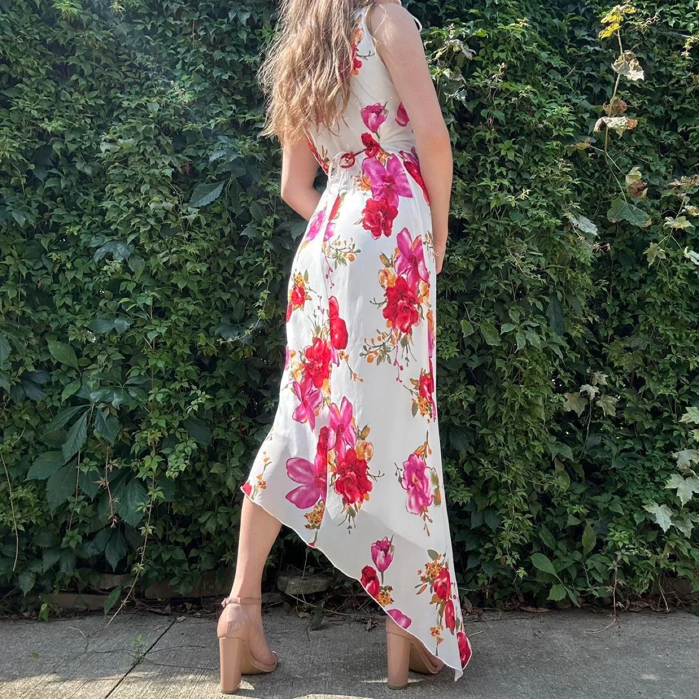 Floral Print Asymmetrical Hem Dress image indicator(2)