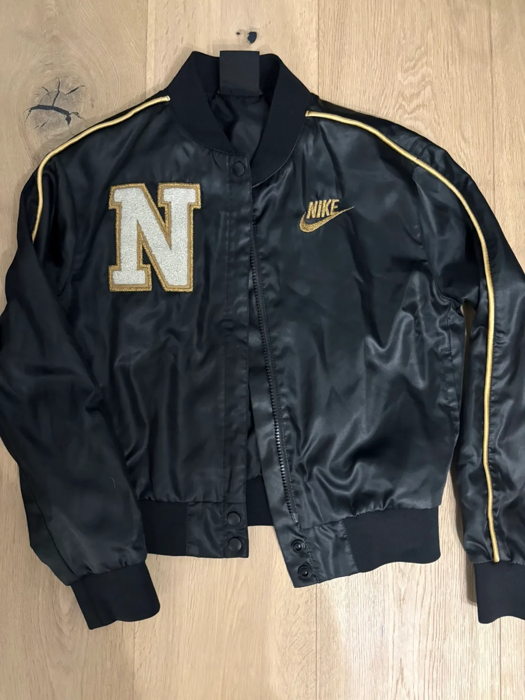 Nike Black Bomber Jacket - Size M kids thumbnail