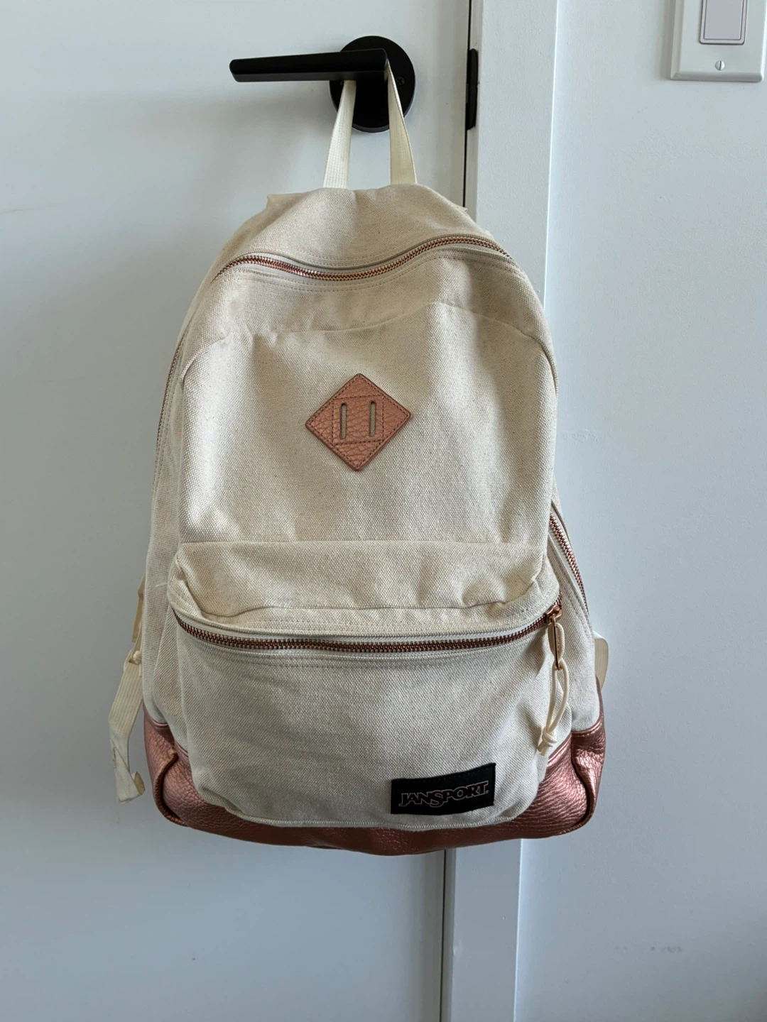 JanSport Backpack - Cream & Rose Gold