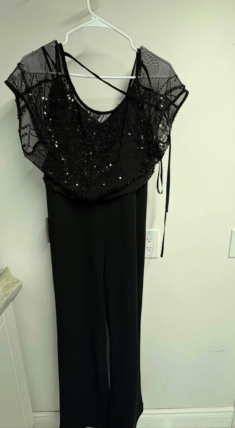 Black Sequin Jumpsuit - Size Large with Tags thumbnail