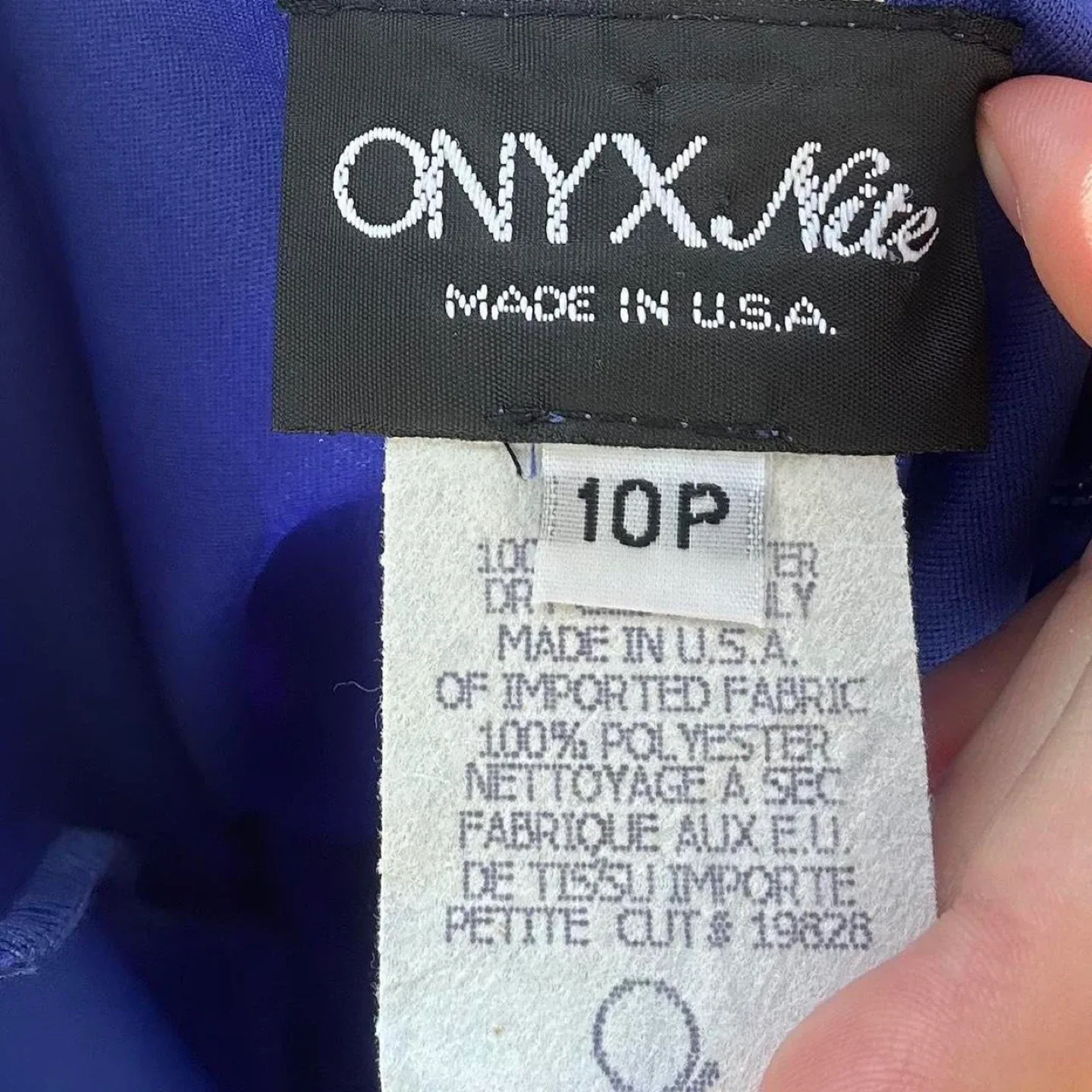 Vintage royal blue asymmetrical maxi dress image indicator(7)