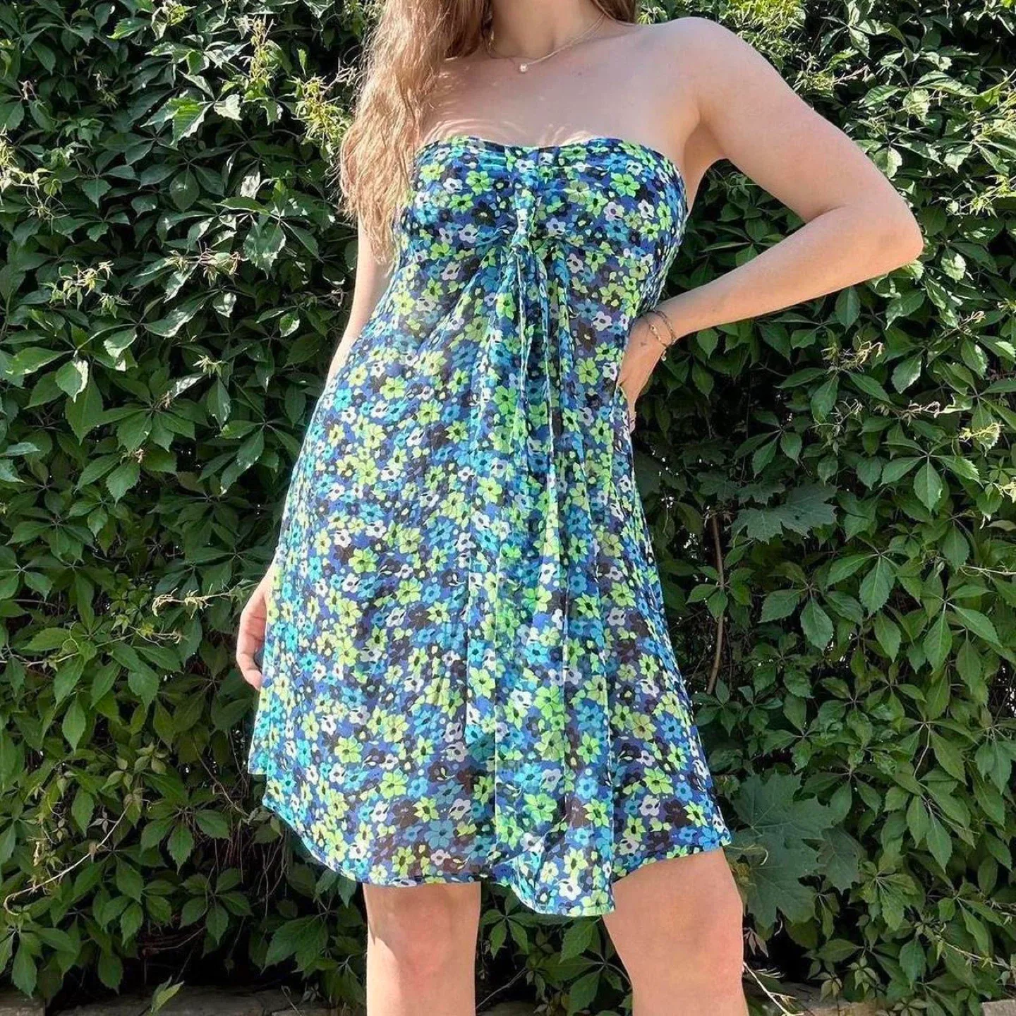 Y2K Floral Strapless Mini Dress image indicator(5)