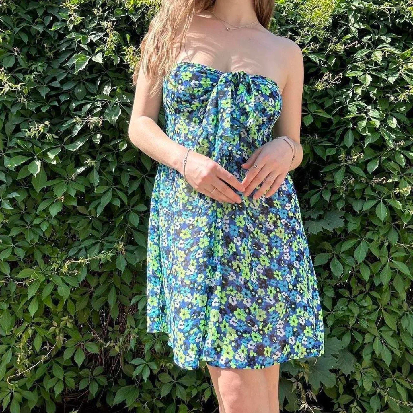 Y2K Floral Strapless Mini Dress image indicator(7)