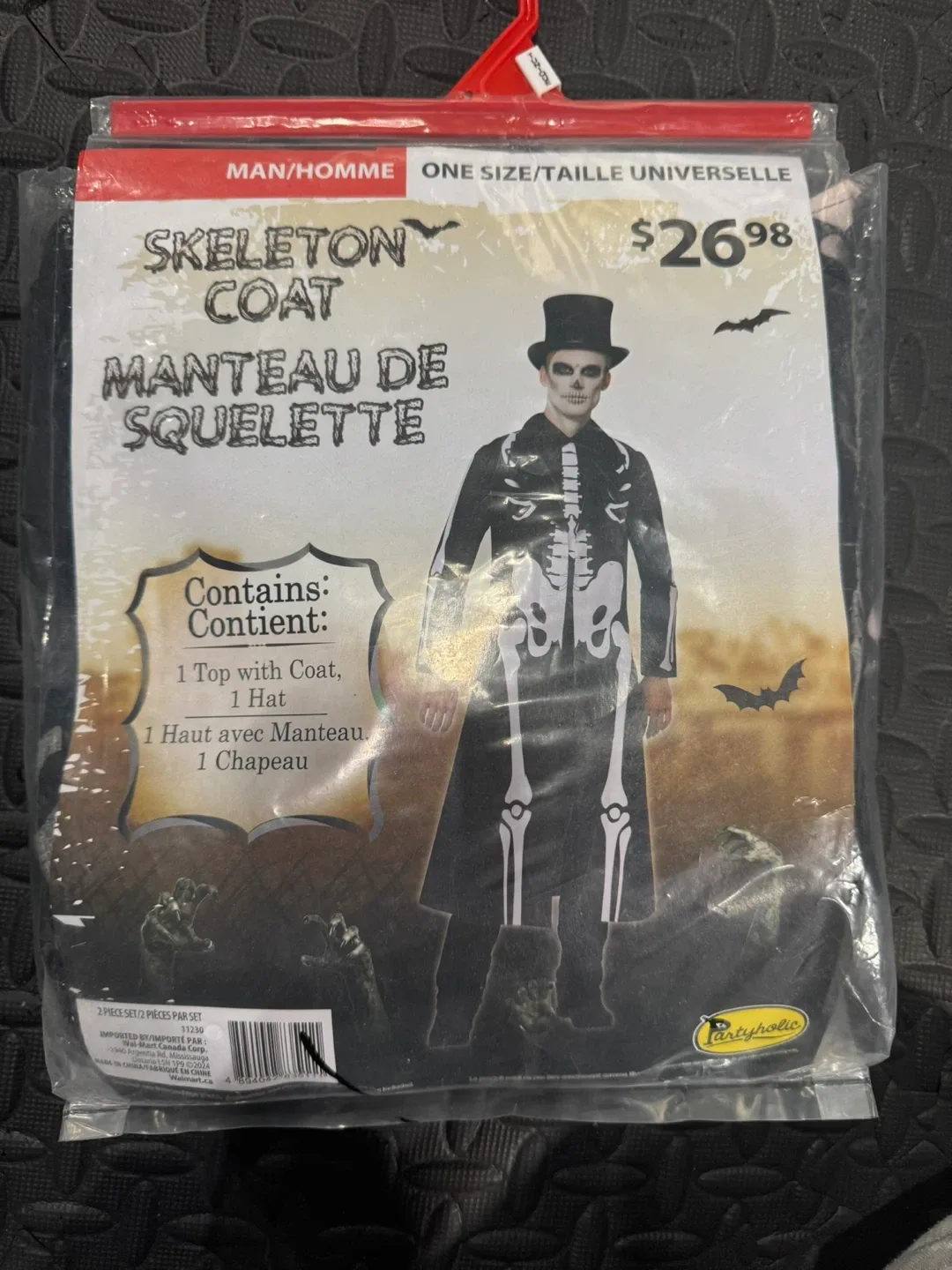 HALLOWEEN COSTUME- SKELETON COAT & HAT thumbnail