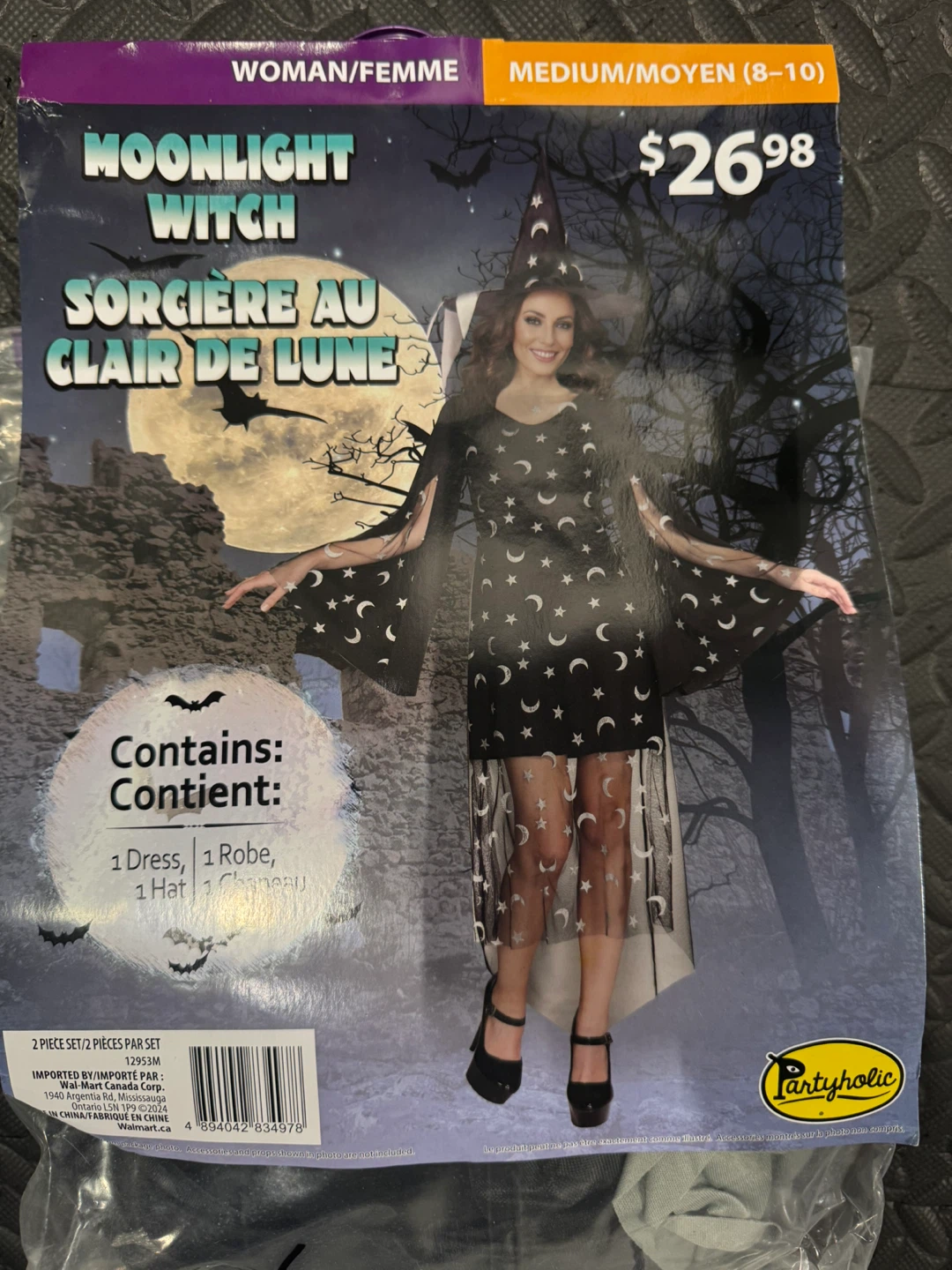 HALLOWEEN COSTUME- WOMENS MOONLIGHT WITCH- MED