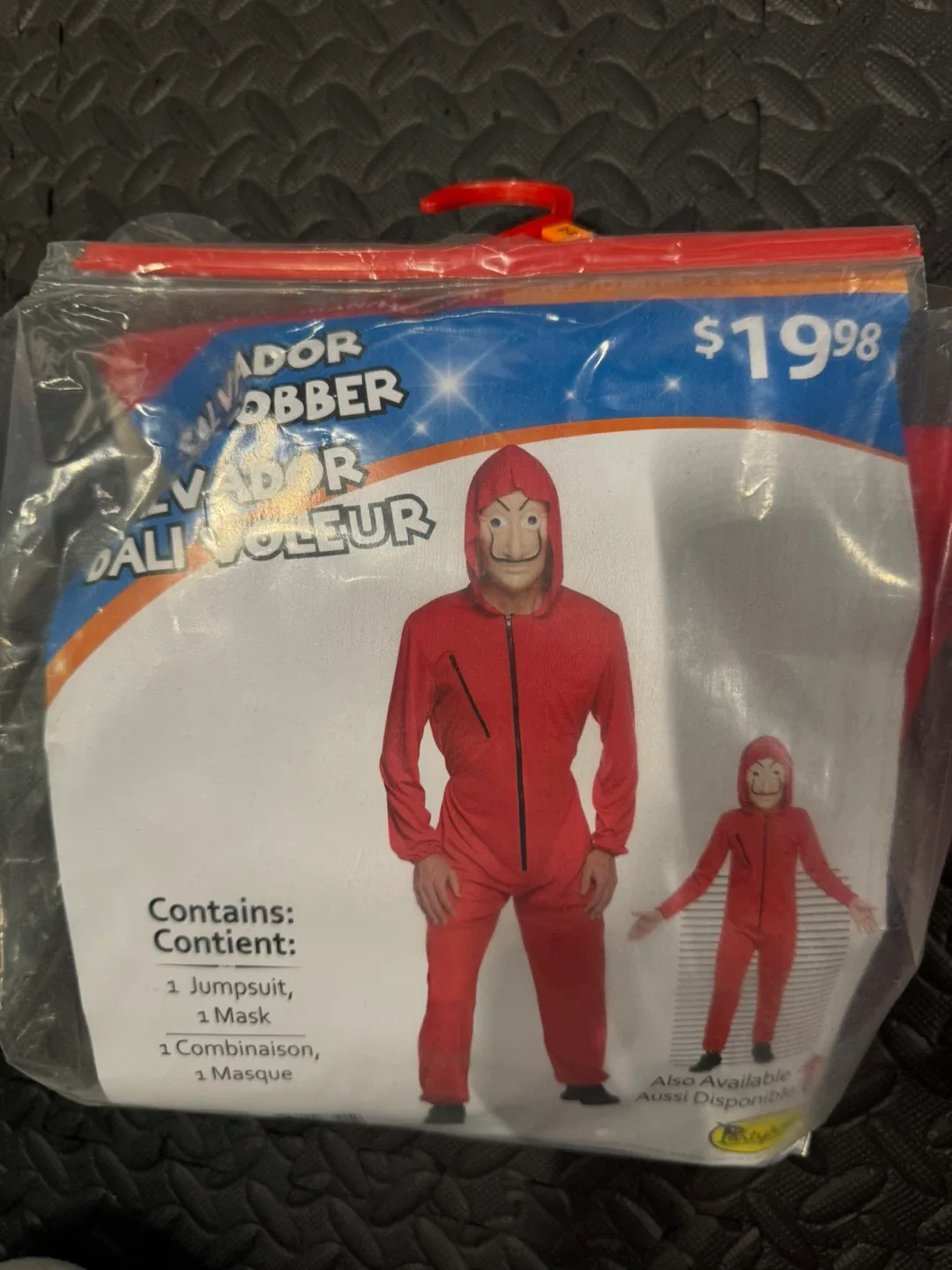HALLOWEEN COSTUME- SALVADOR ROBBER JUMPUIT & MASK-MED thumbnail