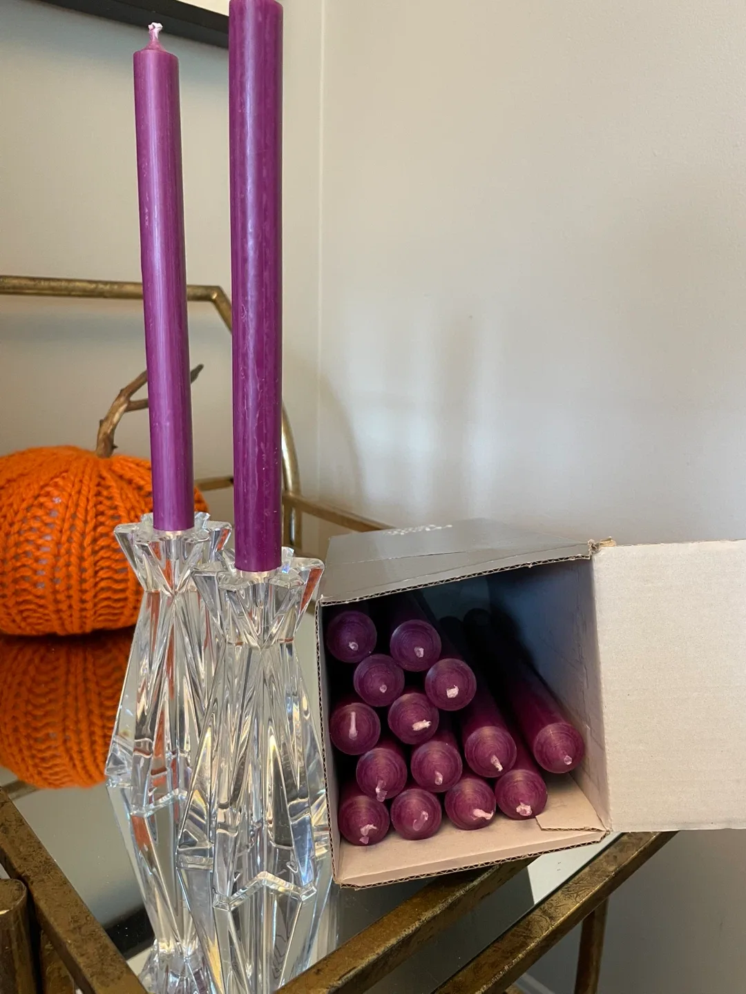 Aubergine Cylinder Candles  bundle of 16 NEW thumbnail