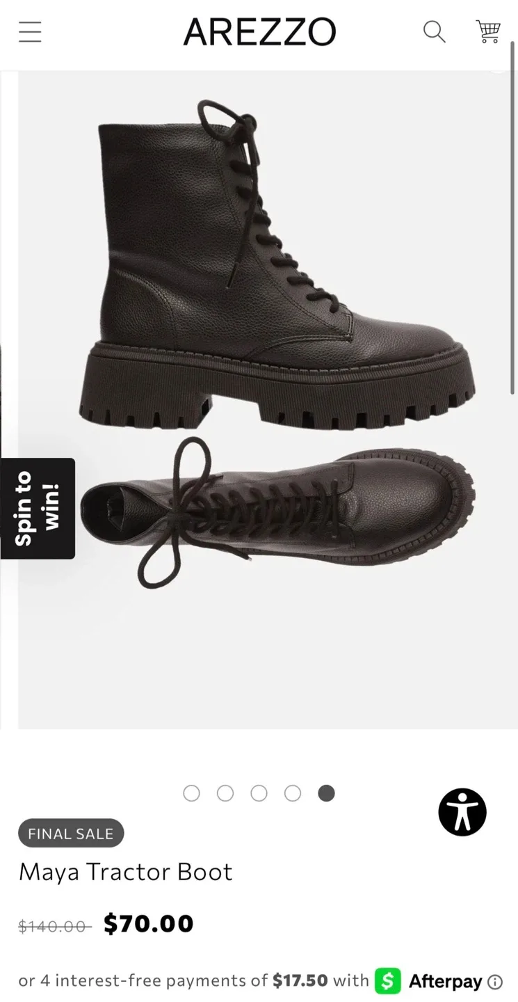 Arezzo Maya Mid Black Tractor Boots image indicator(2)