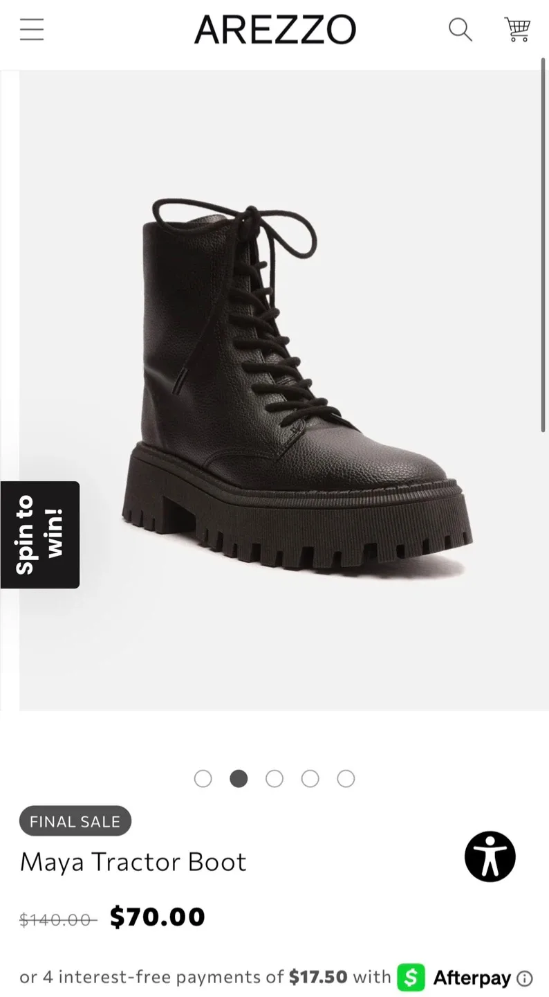 Arezzo Maya Mid Black Tractor Boots image indicator(3)