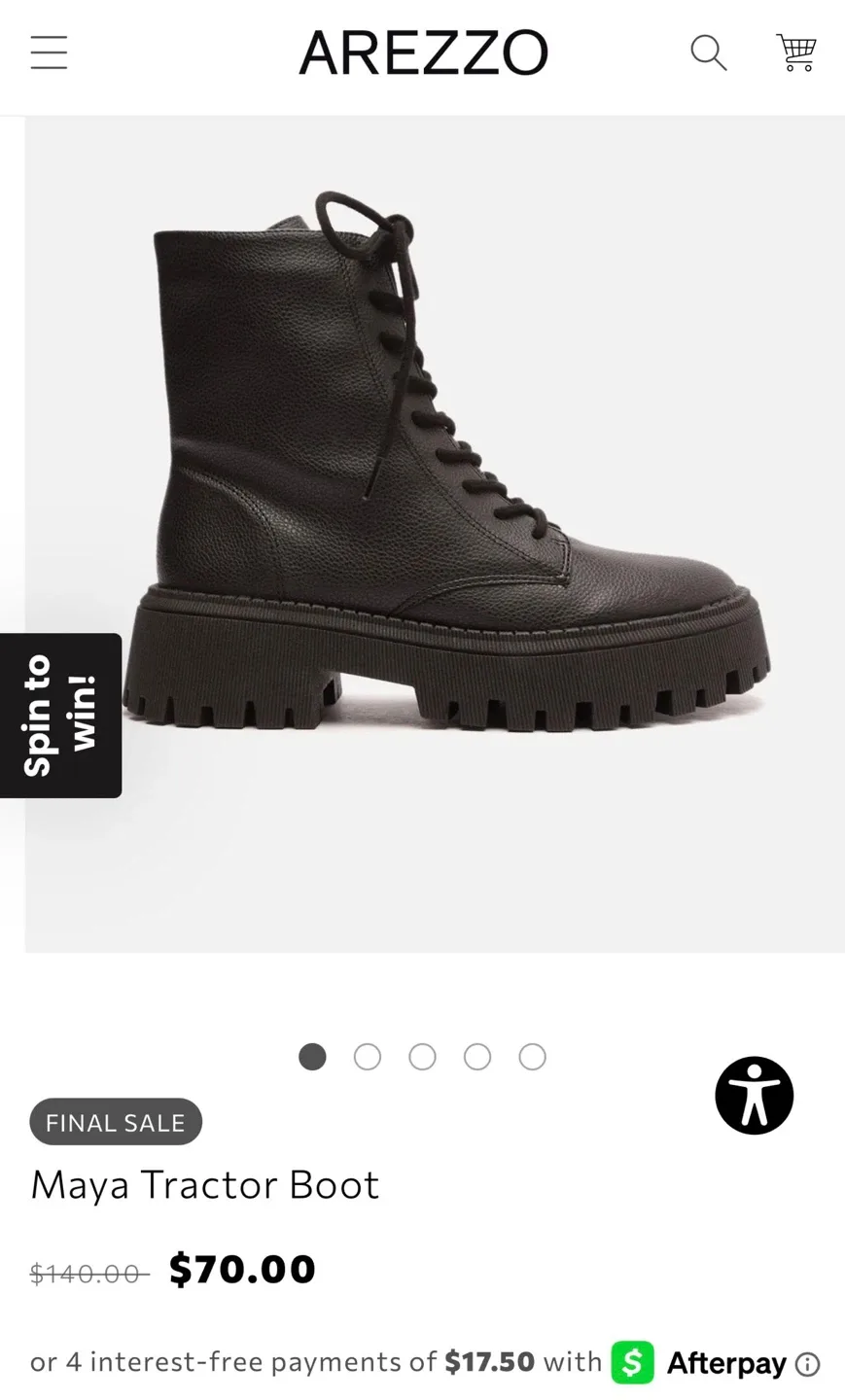 Arezzo Maya Mid Black Tractor Boots image indicator(4)