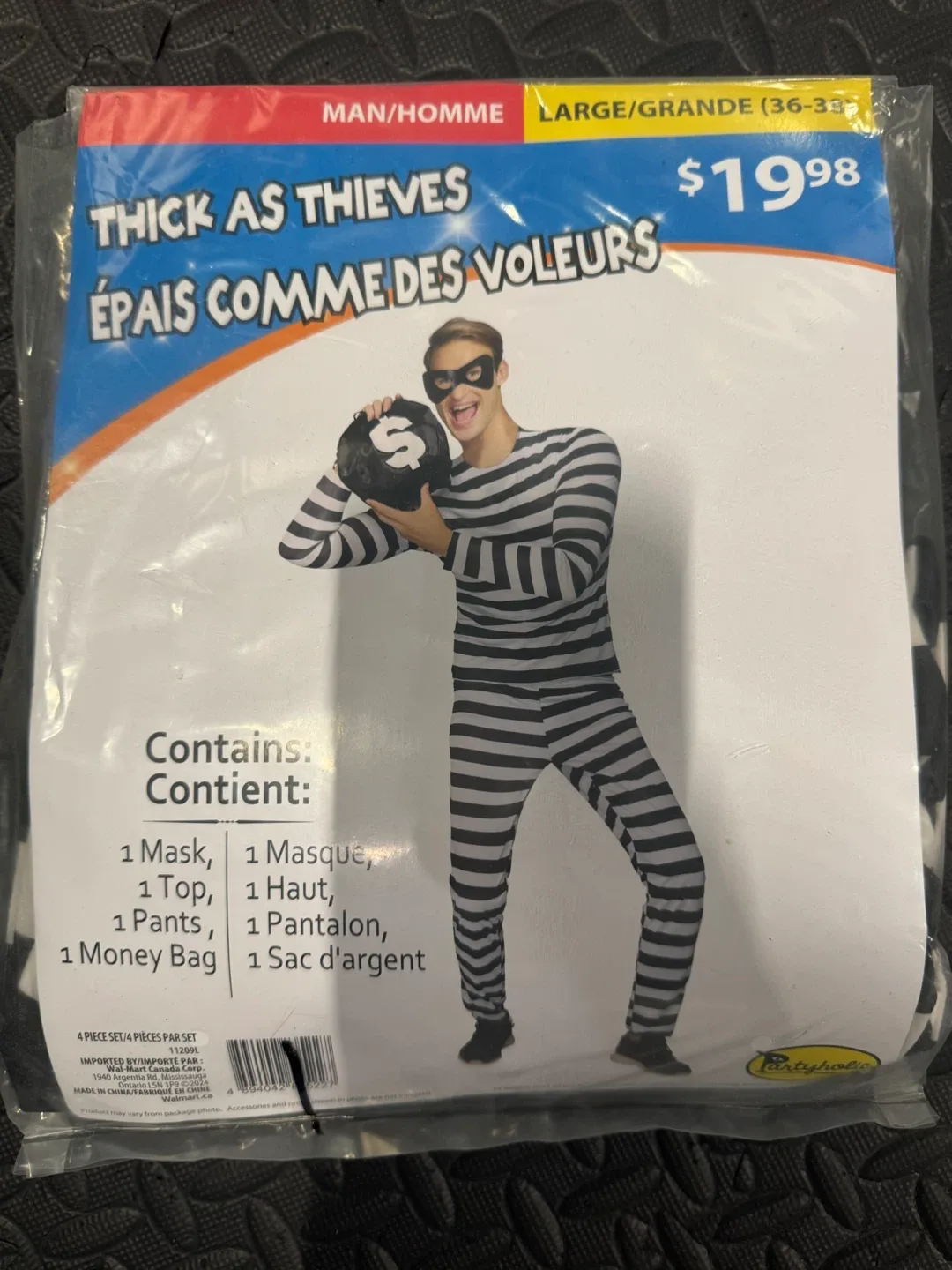 HALLOWEEN COSTUME- ADULT LG THICK AS THEIVES ROBBER thumbnail