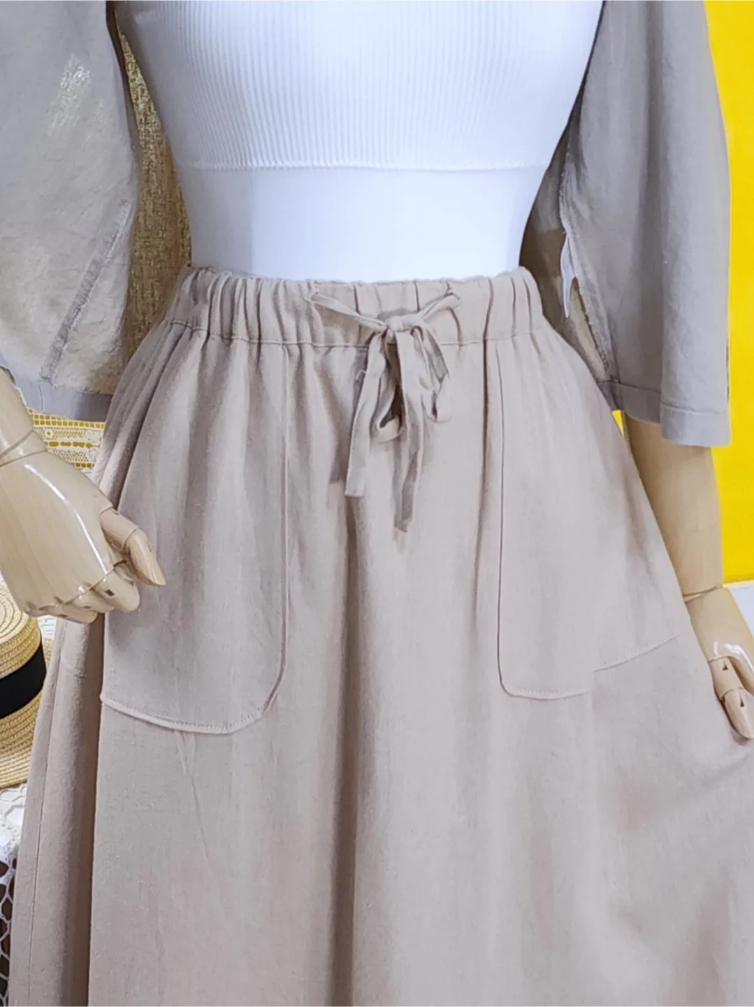 Linen Rayon Midi Skirt image indicator(6)