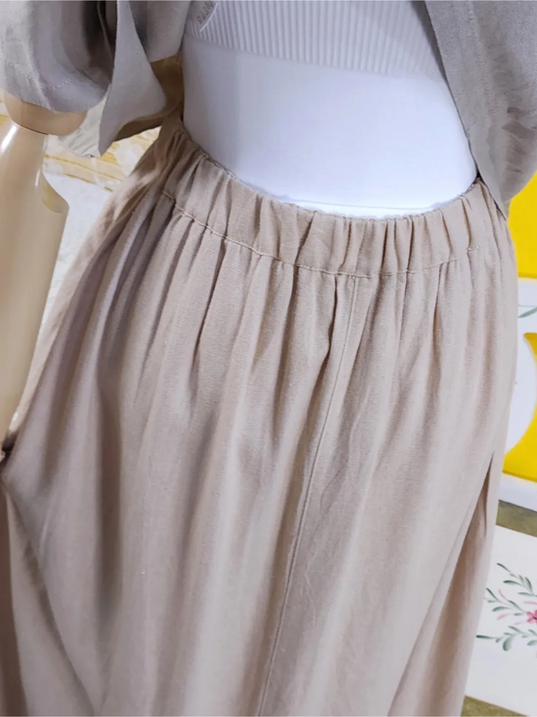 Linen Rayon Midi Skirt image indicator(4)