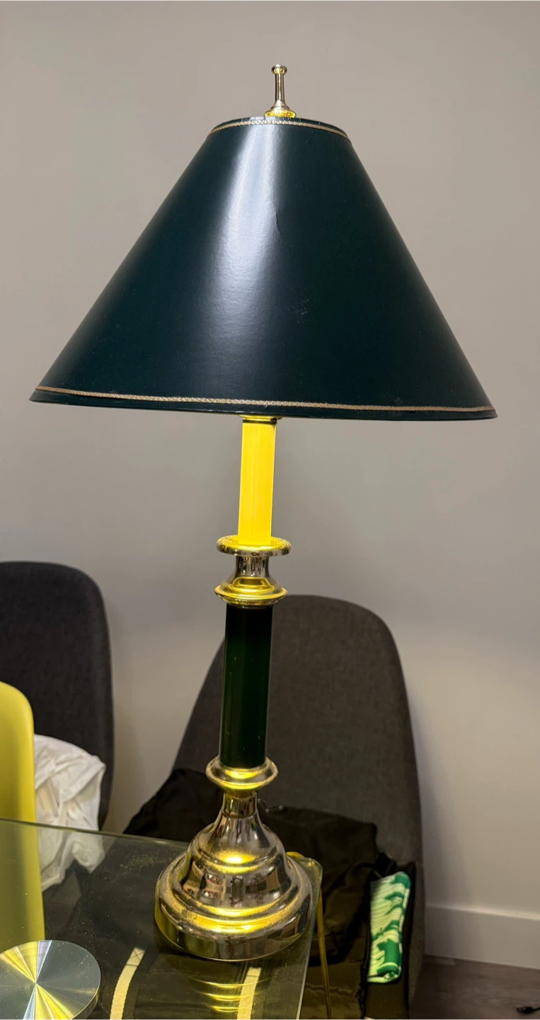 Vintage Style Green & Gold Table Lamp