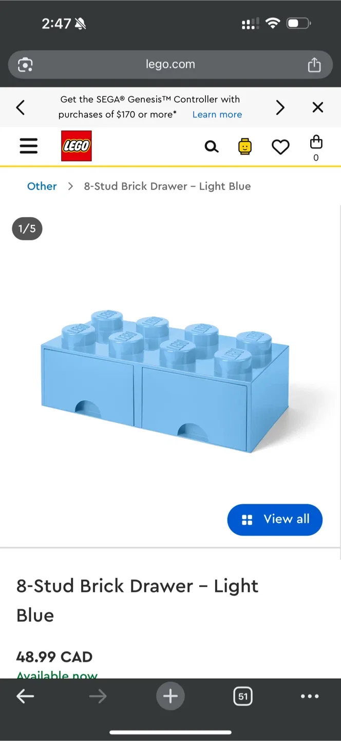 3 x LEGO 8-Stud Brick  storage drawer image indicator(5)