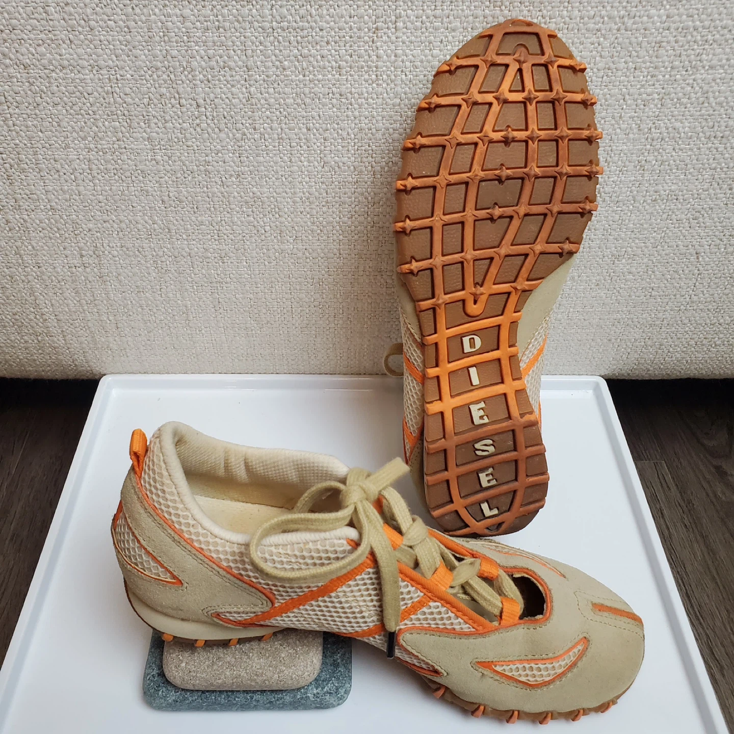 Diesel Sorrento Beige/Orange Sneakers - Women's Size 8.5 - photo 2