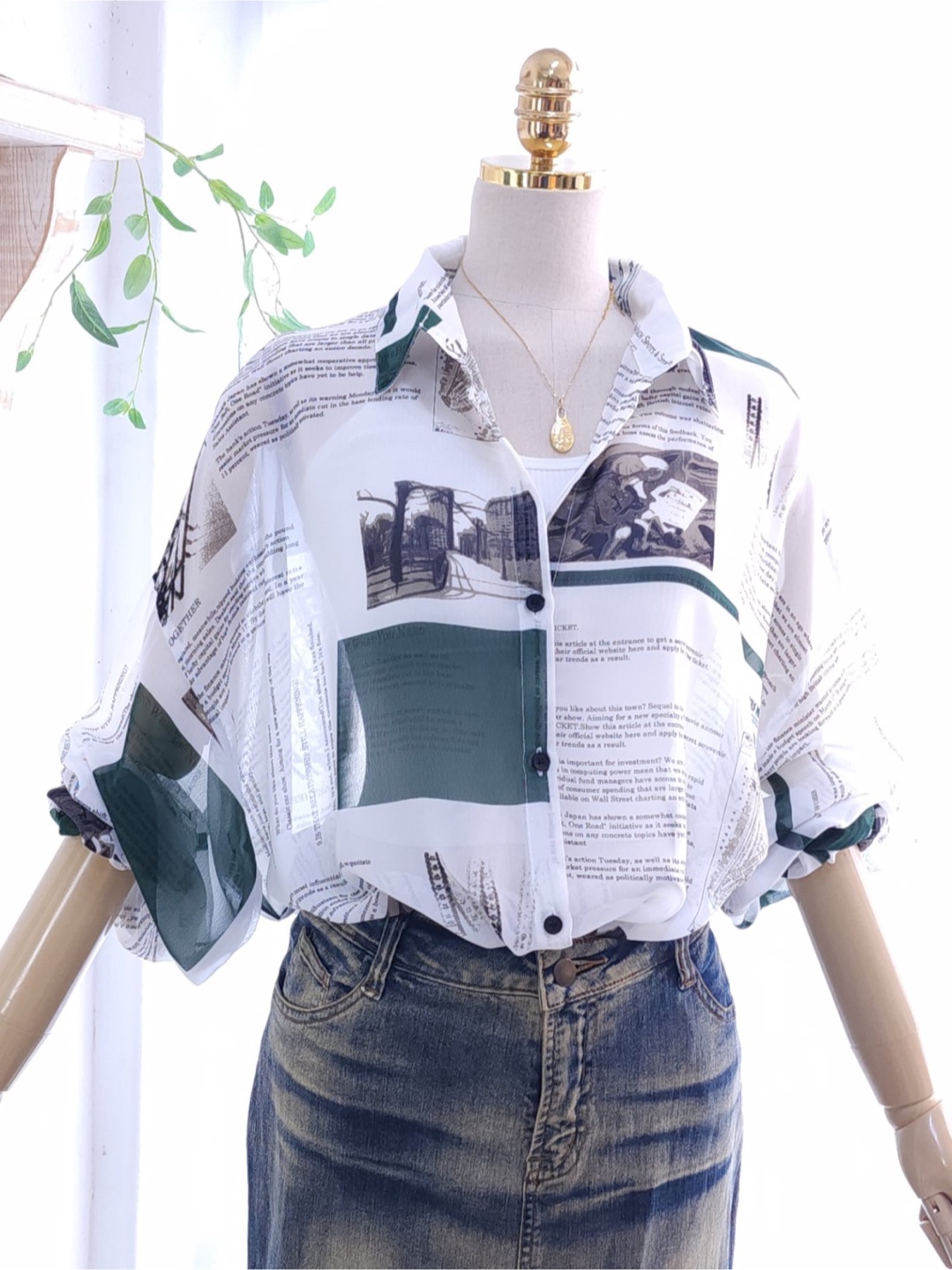 Vintage Oversized Print Blouse Shirt - photo 3