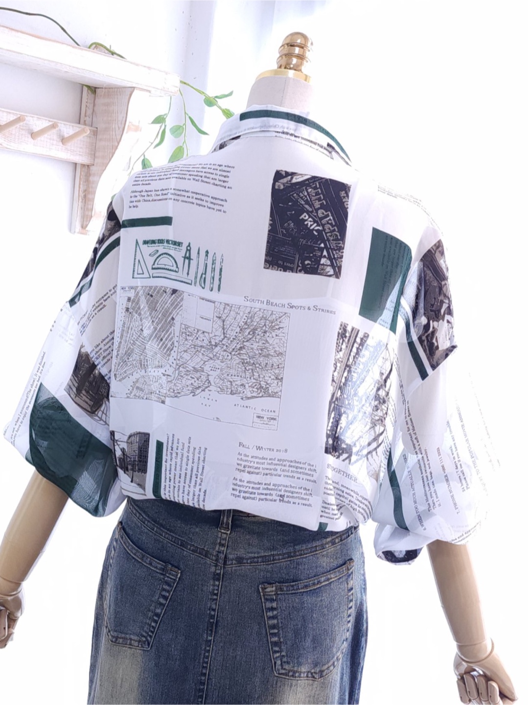 Vintage Oversized Print Blouse Shirt - photo 2
