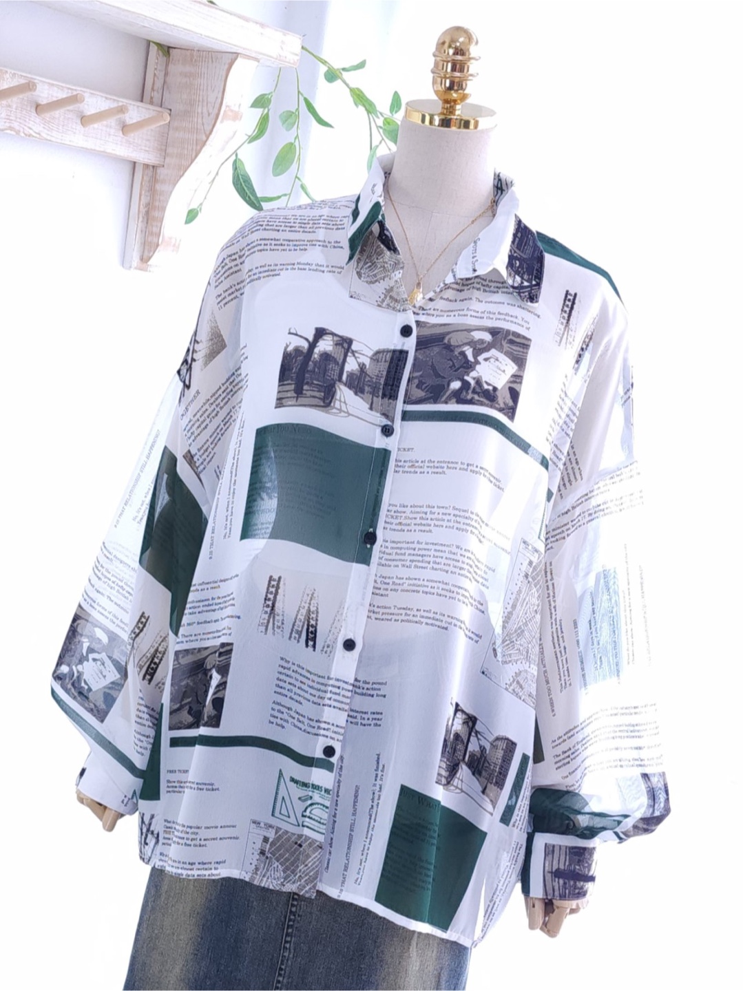 Vintage Oversized Print Blouse Shirt - photo 5