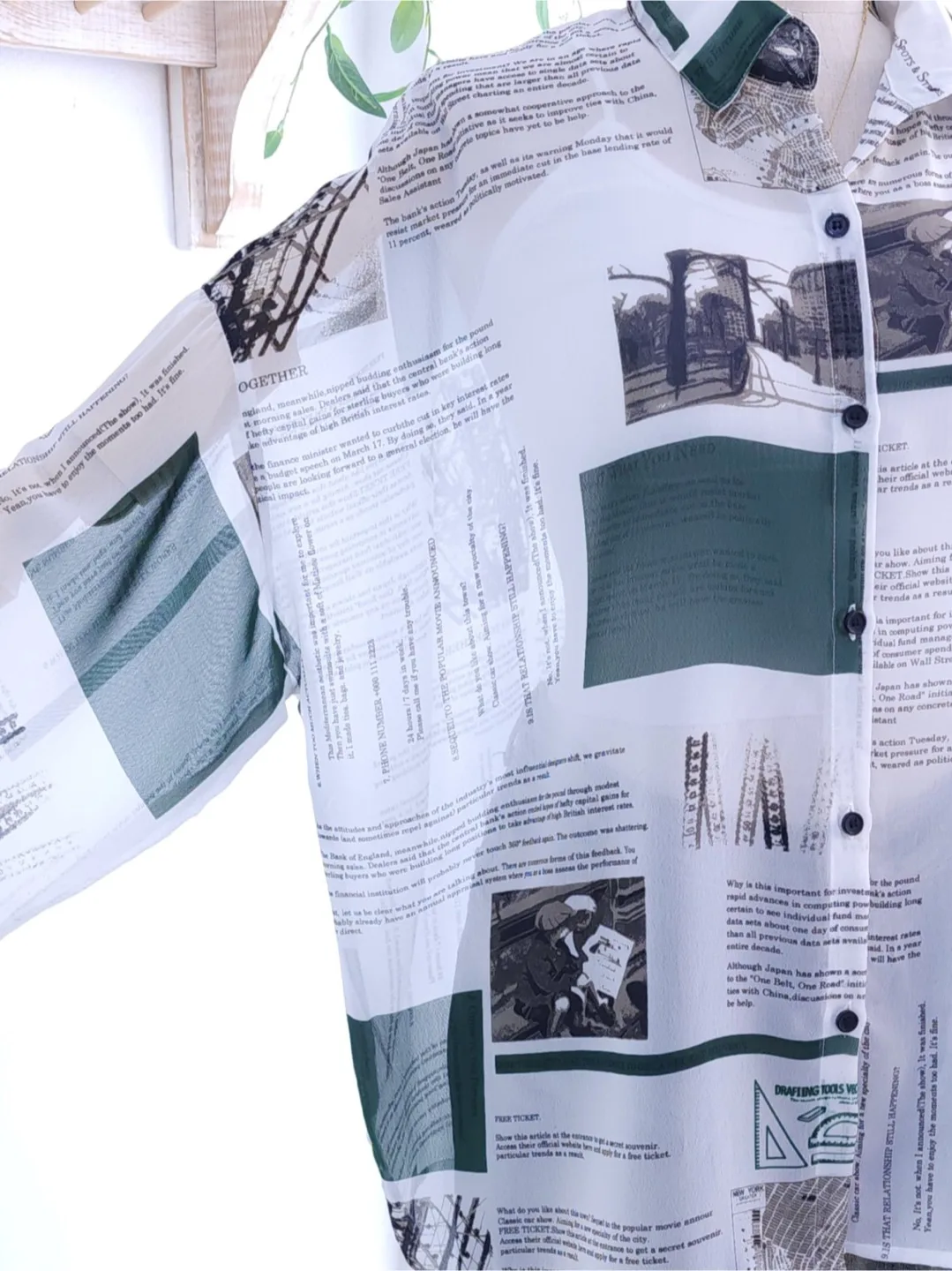 Vintage Oversized Print Blouse Shirt image indicator(10)