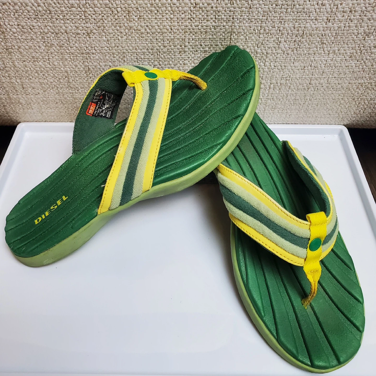 Diesel Pistachio/Citru Women's Flip Flops - Size 7 - photo 2
