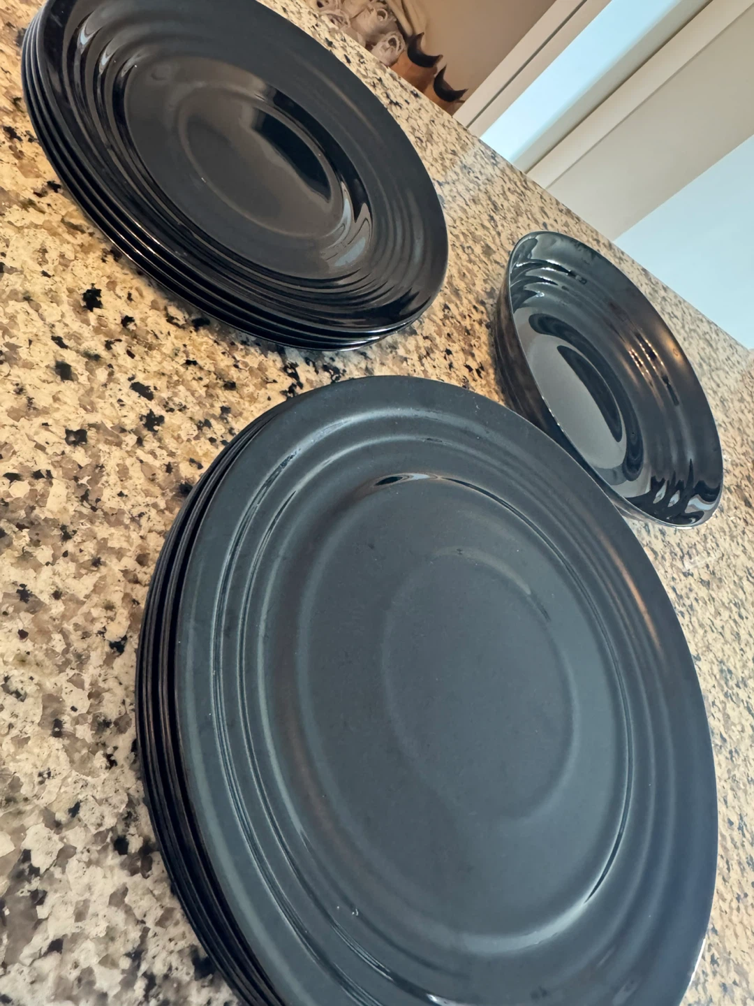 Set Black Dinner Plates