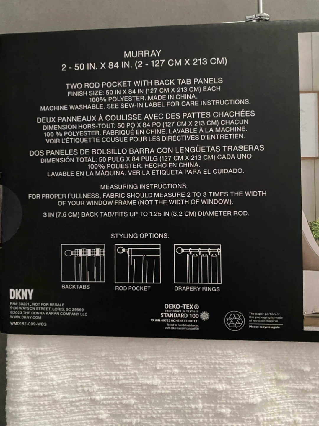 DKNY White Light  Curtains, 84 inch - photo 2