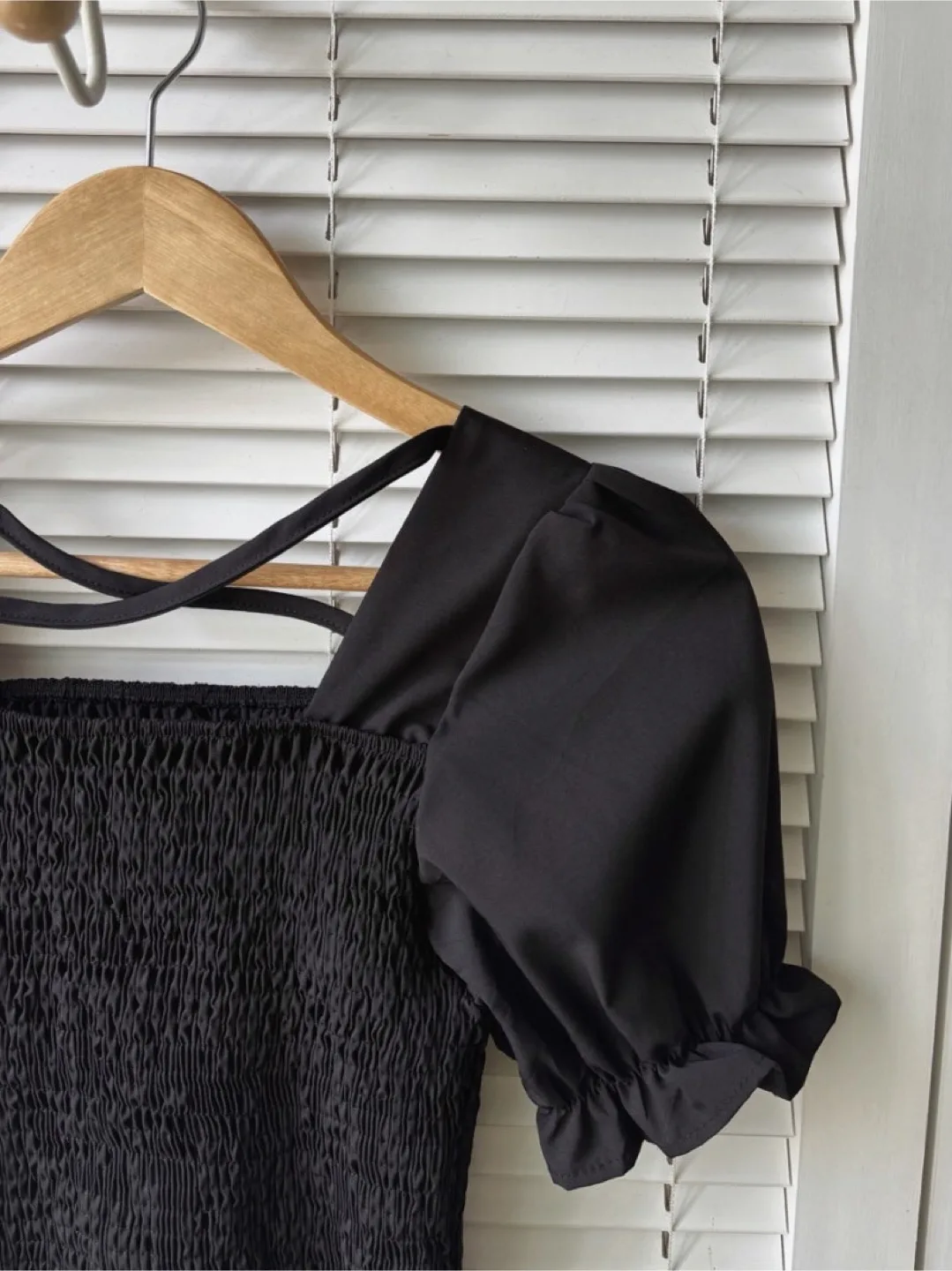 Vintage Black Smocked Blouse image indicator(6)