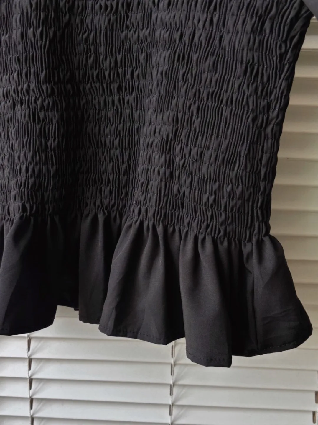 Vintage Black Smocked Blouse image indicator(4)