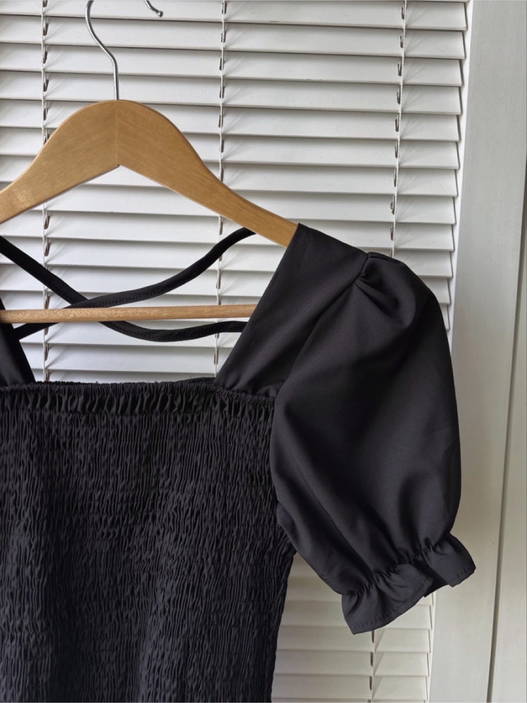 Vintage Black Smocked Blouse - photo 3