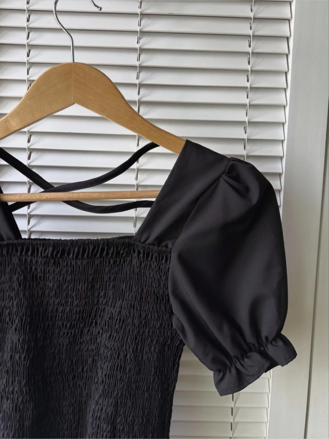 Vintage Black Smocked Blouse image indicator(3)