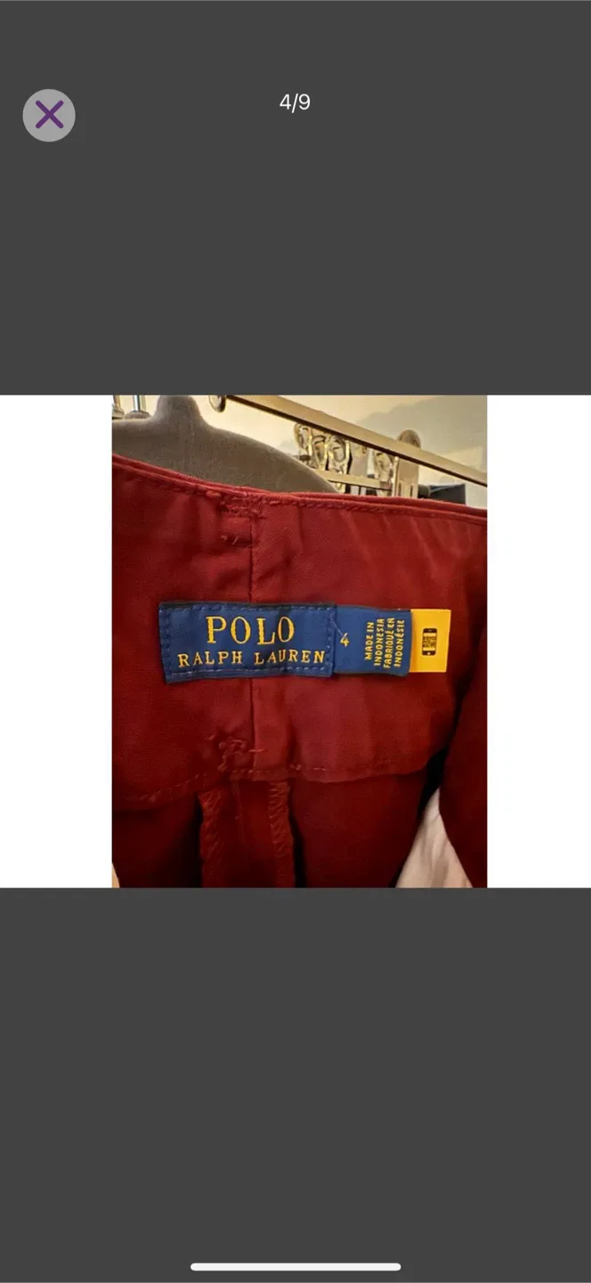 Polo By Ralph Lauren High Rise Retro Burgundy Pants Size 6 image indicator(4)