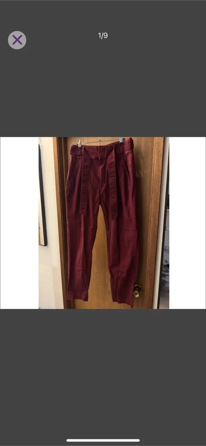 Polo By Ralph Lauren High Rise Retro Burgundy Pants Size 6 thumbnail