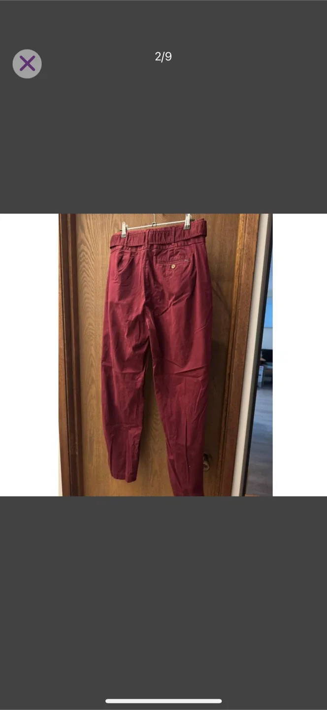 Polo By Ralph Lauren High Rise Retro Burgundy Pants Size 6 image indicator(2)