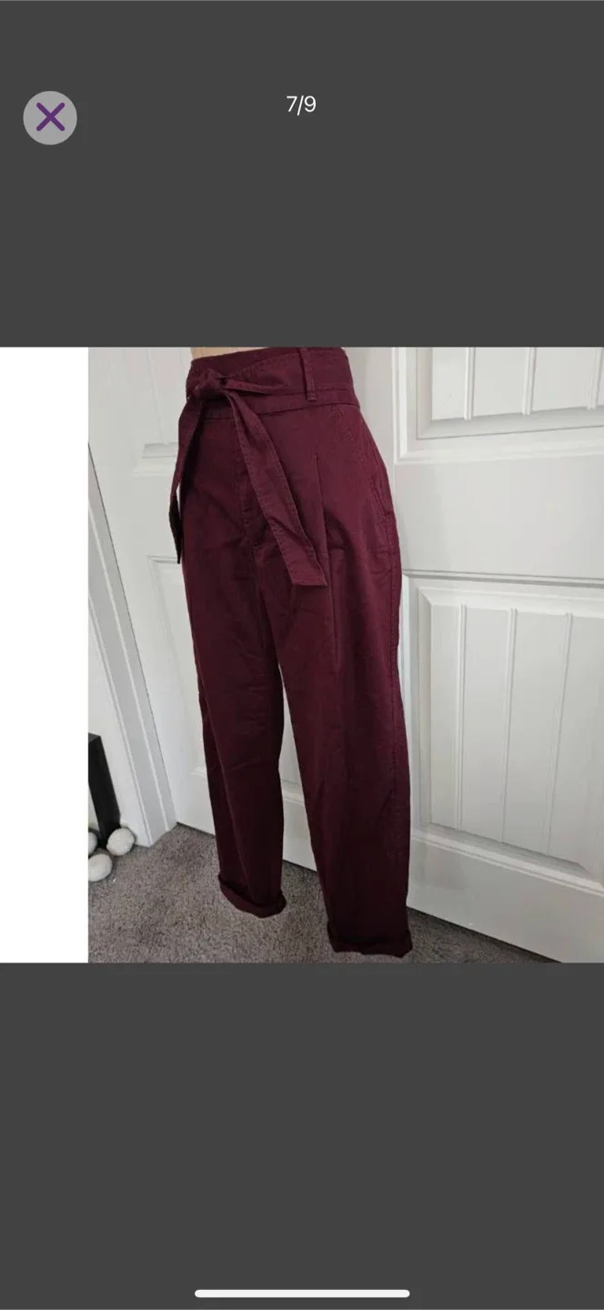 Polo By Ralph Lauren High Rise Retro Burgundy Pants Size 6 image indicator(7)