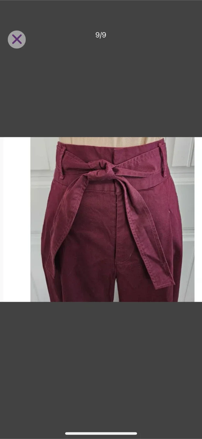 Polo By Ralph Lauren High Rise Retro Burgundy Pants Size 6 image indicator(9)