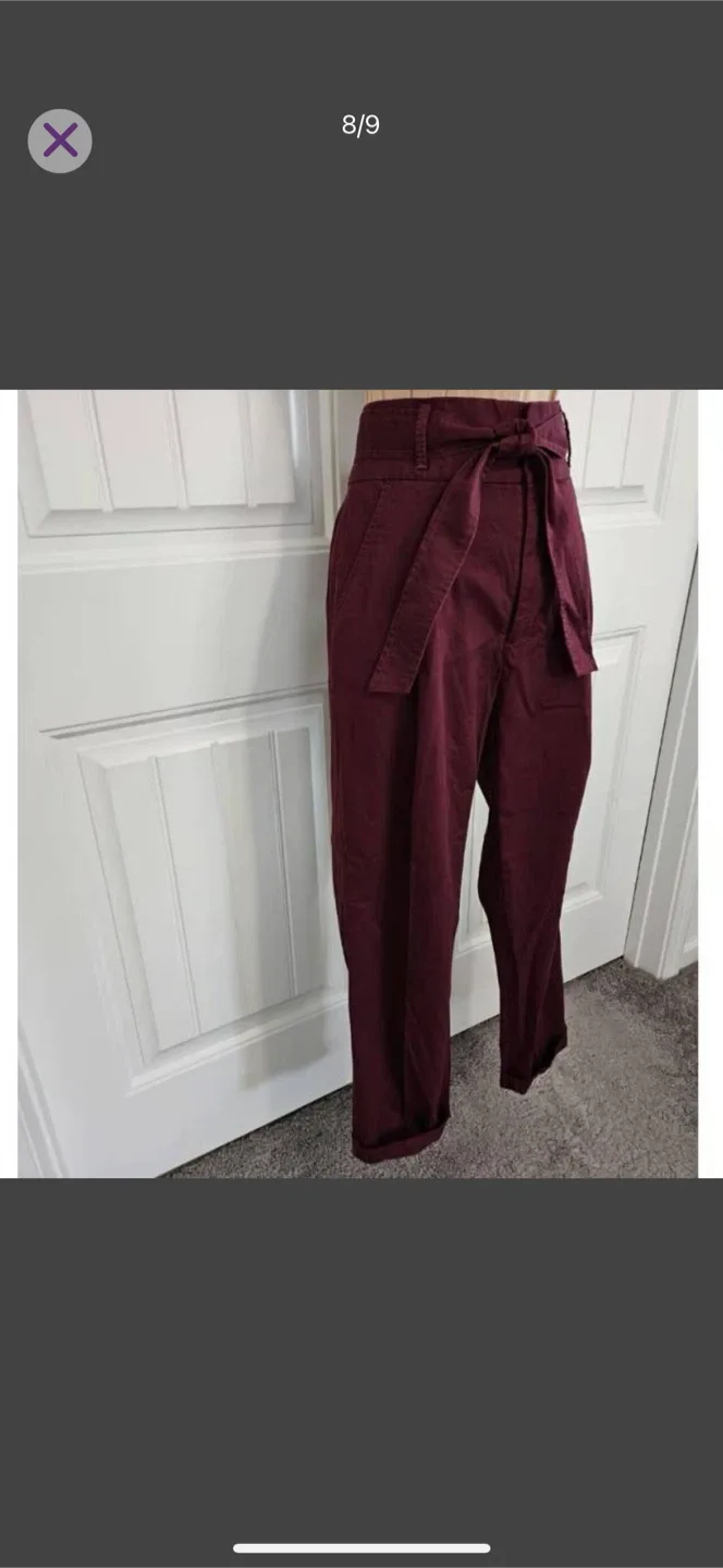 Polo By Ralph Lauren High Rise Retro Burgundy Pants Size 6 image indicator(8)