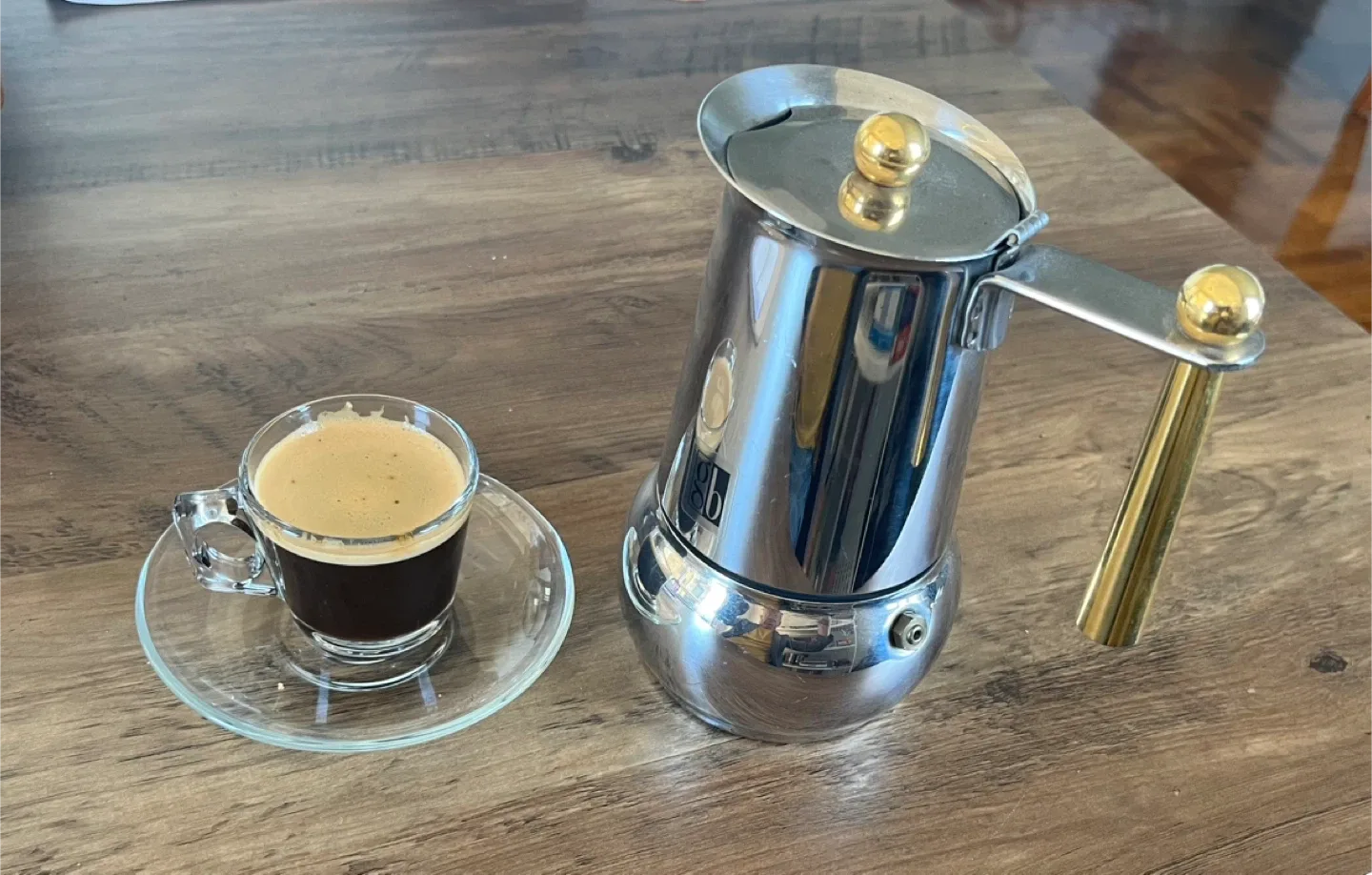 4 Cup GB Moka Pot - Stainless Steel Espresso Maker thumbnail