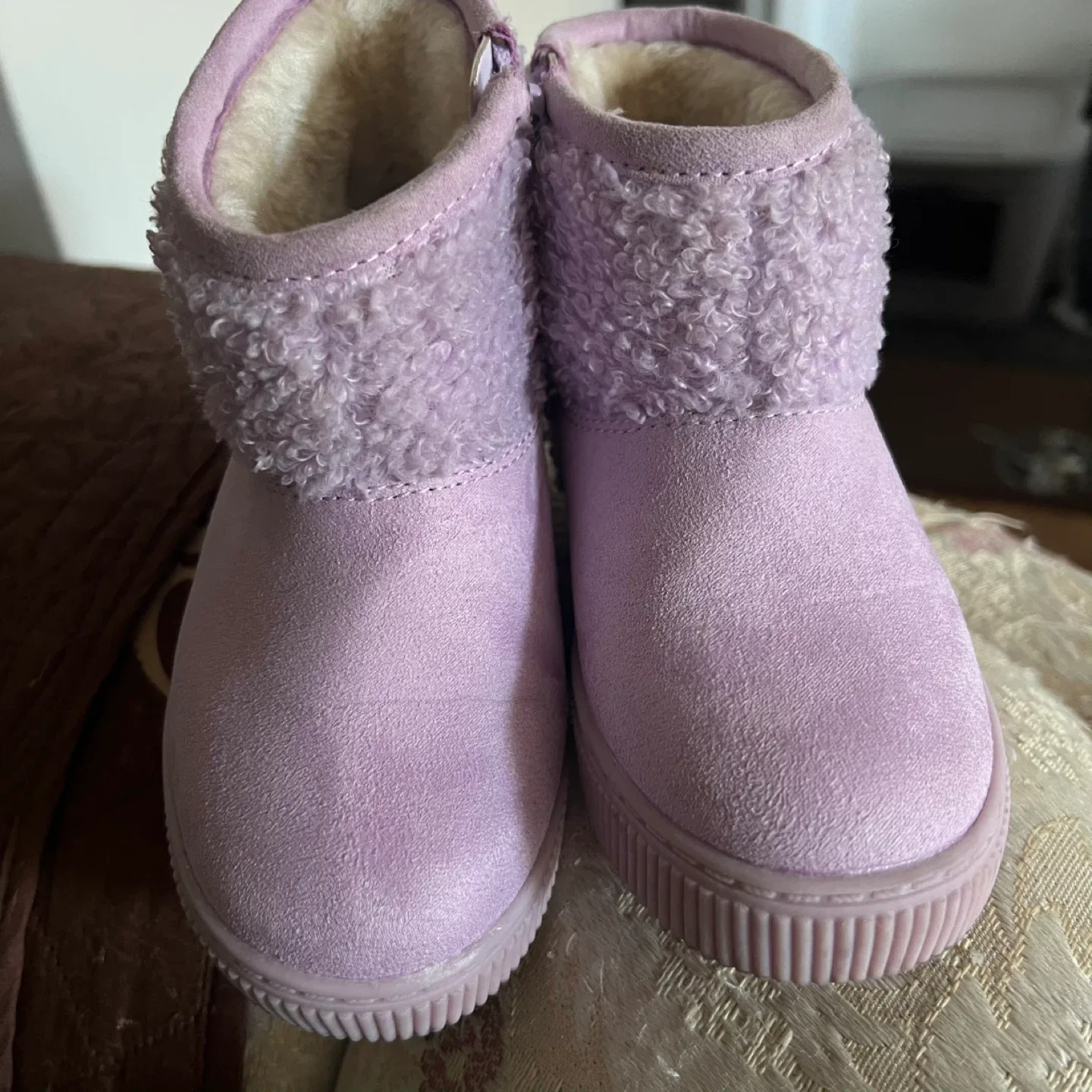 Cat & Jack Purple Llama Boots - Size 8 thumbnail