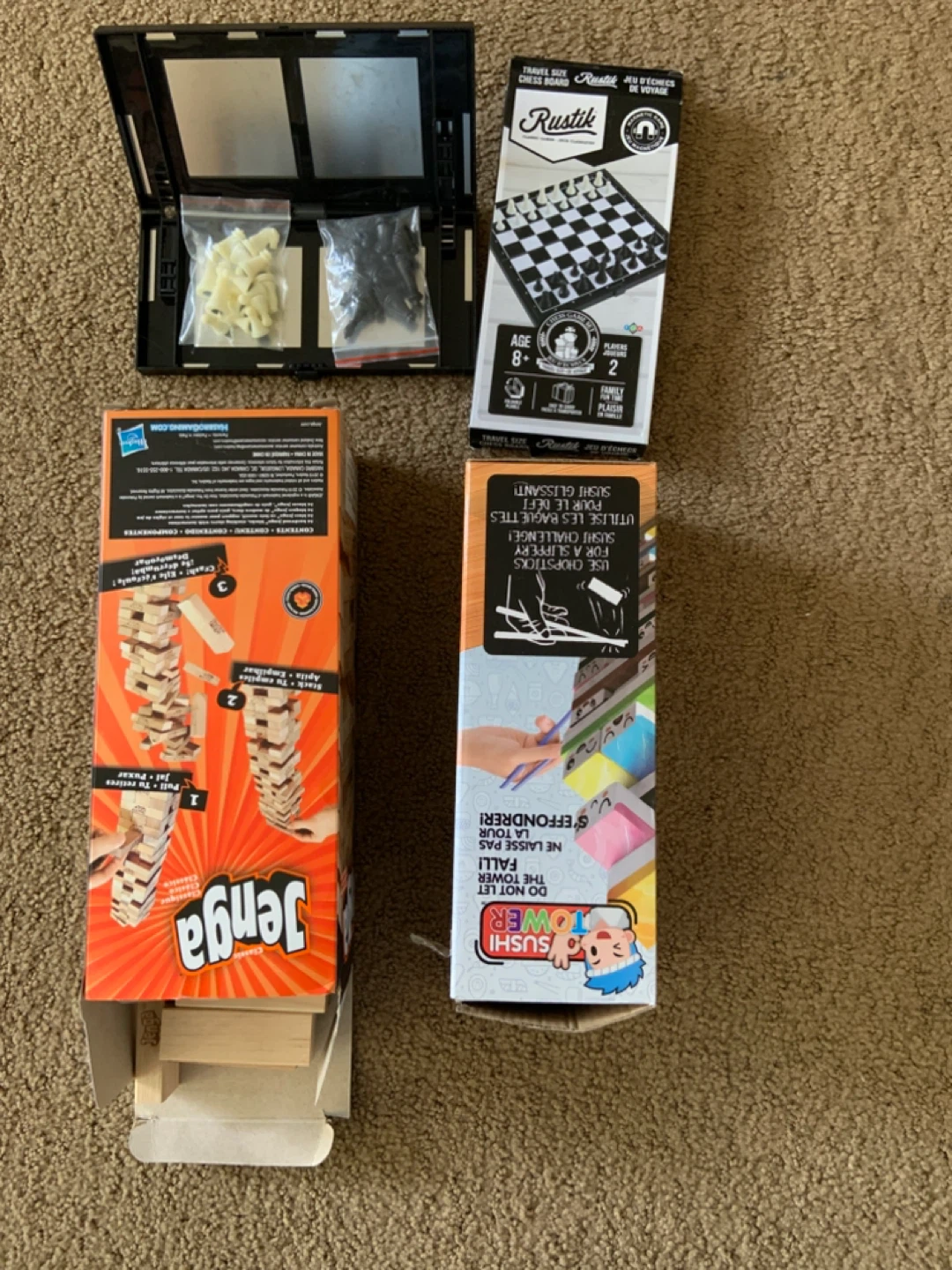 Jenga, Rustik Chess, Sushi Go Tower Games - photo 4