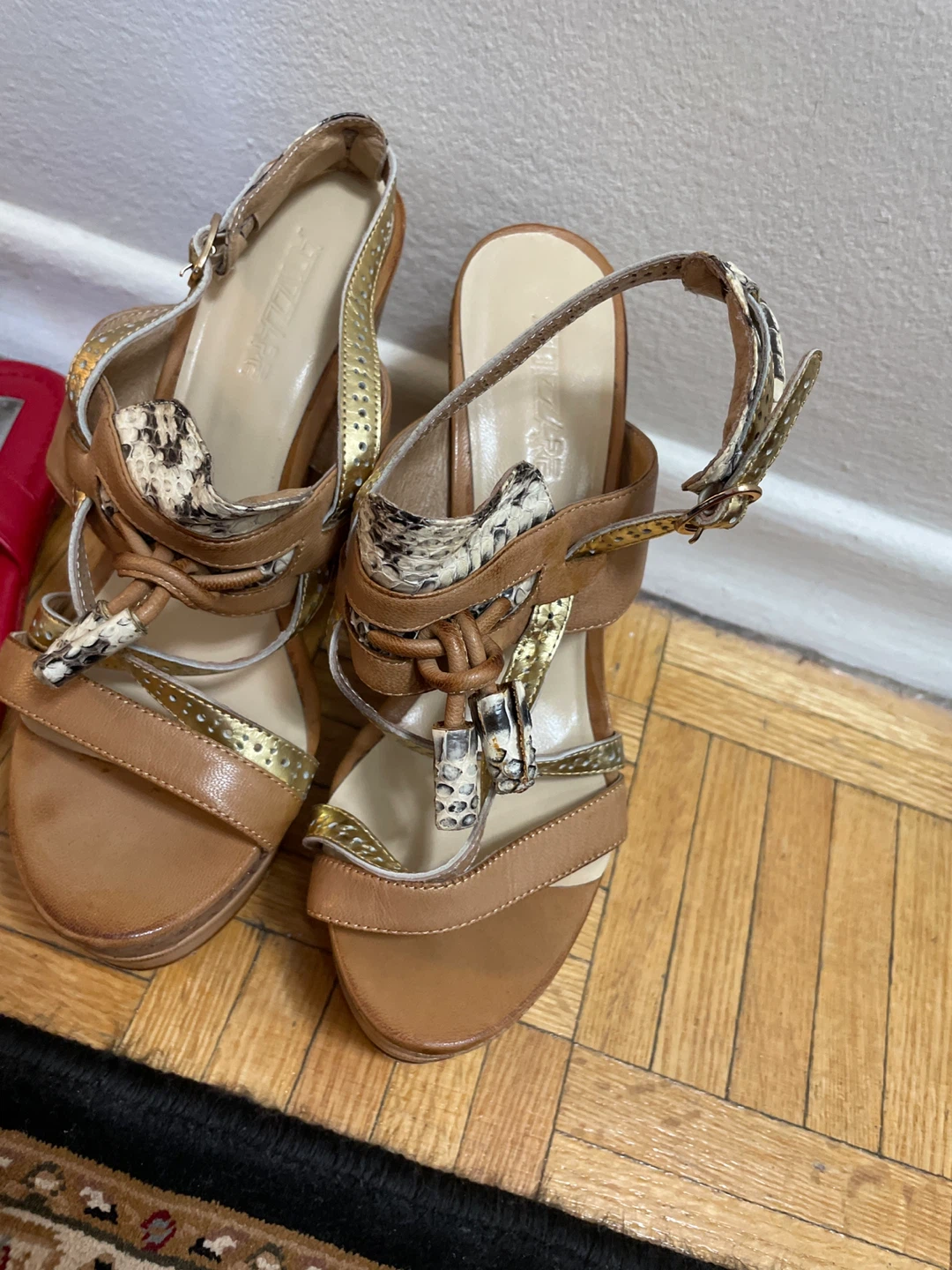 Attezare Brown Wedge Sandals Size 38