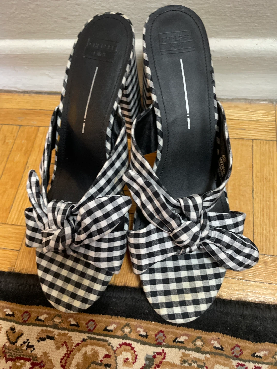 Chelsea Girl Gingham Bow Heels - Size 10