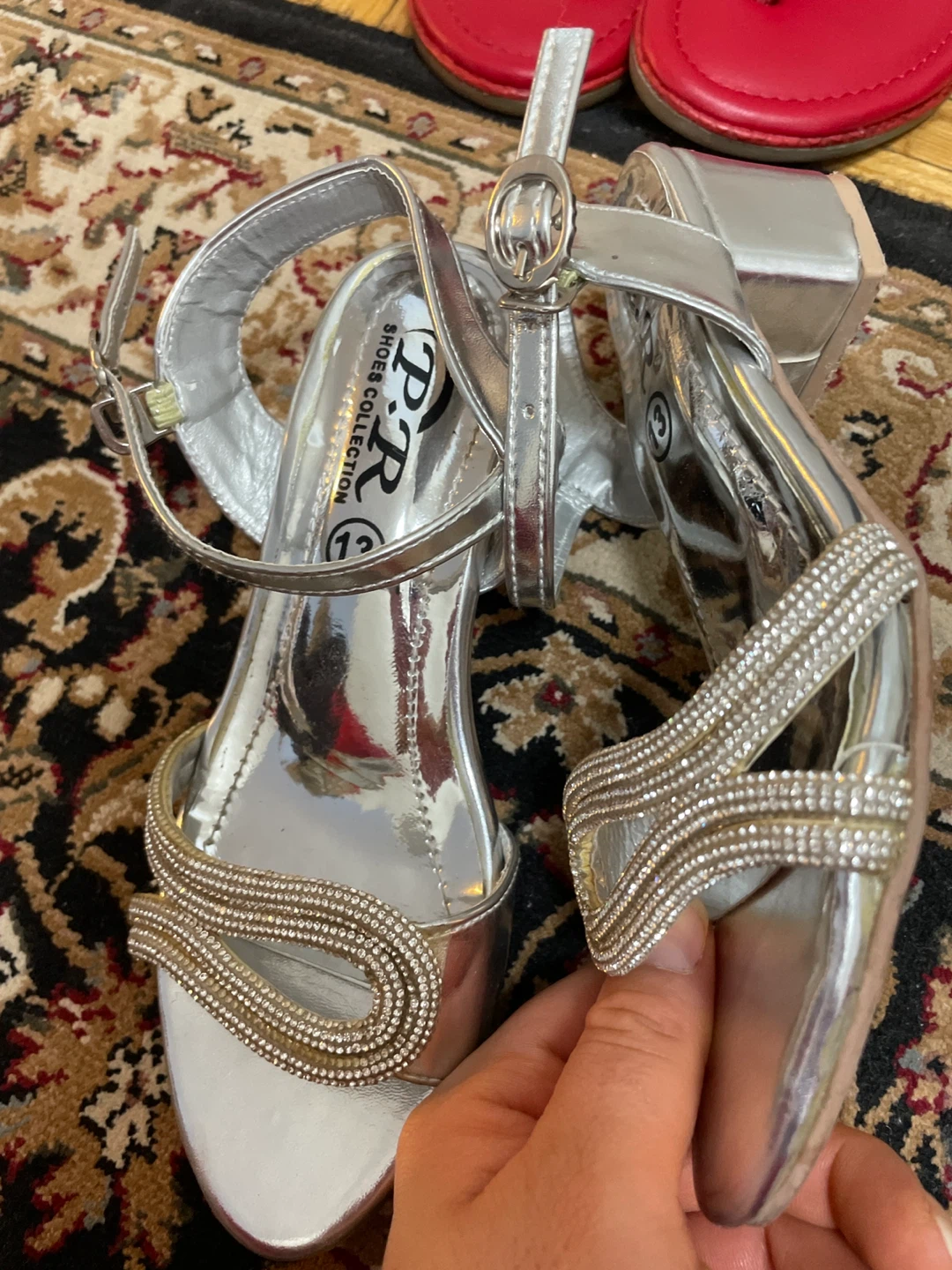 Silver P.R. Shoe Collection Sandals - Size 13 - photo 2