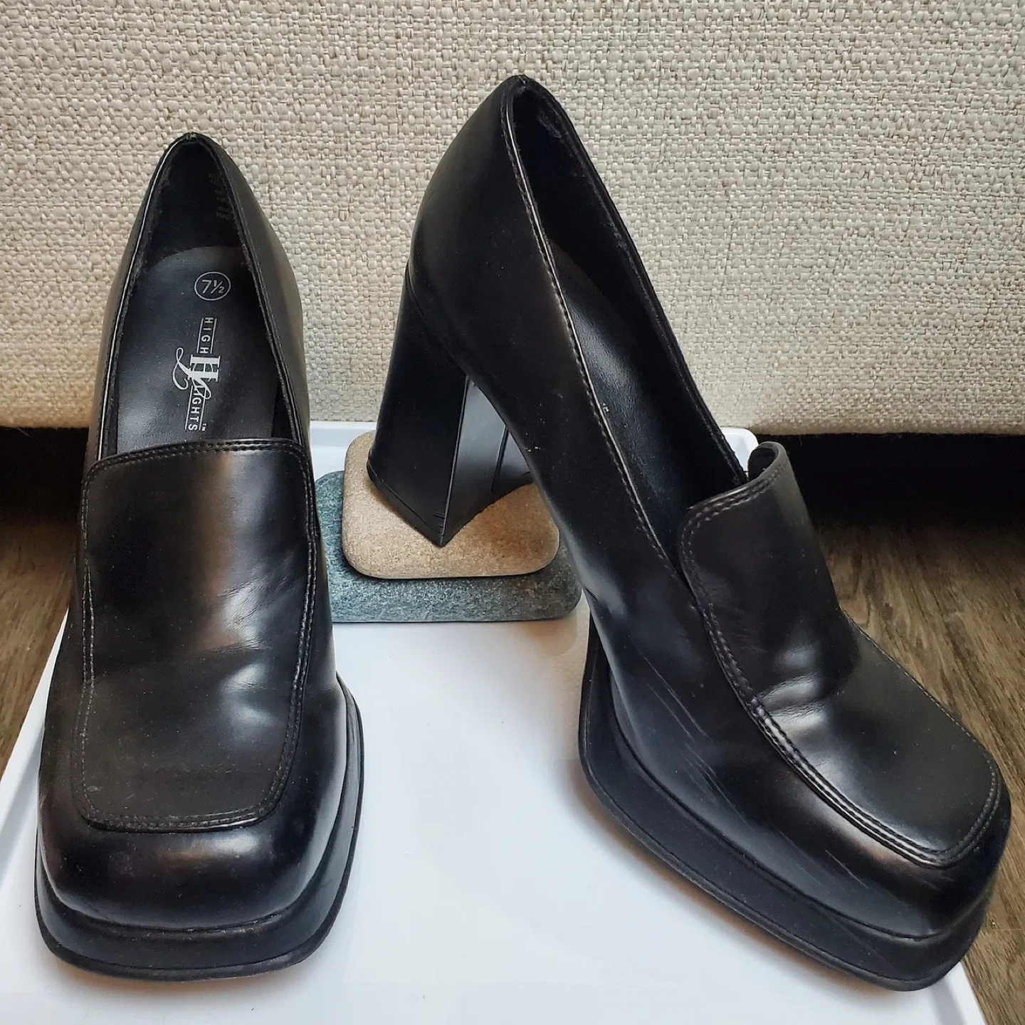 High Lights Black Platform Loafers - Size 7.5 thumbnail