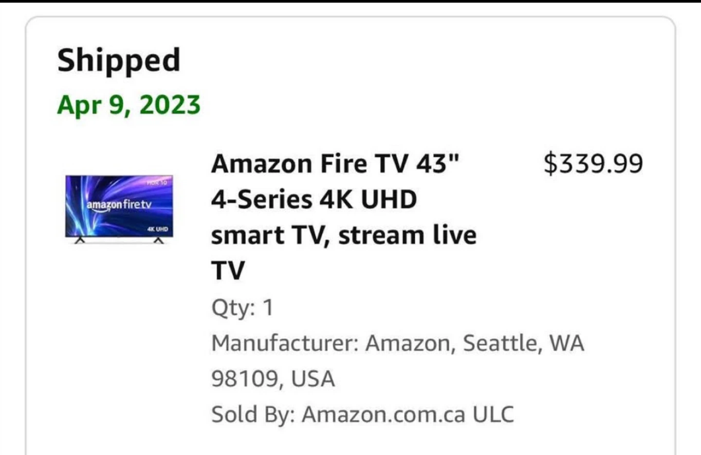 Amazon Fire TV 43" 4-Series 4K UHD Smart TV