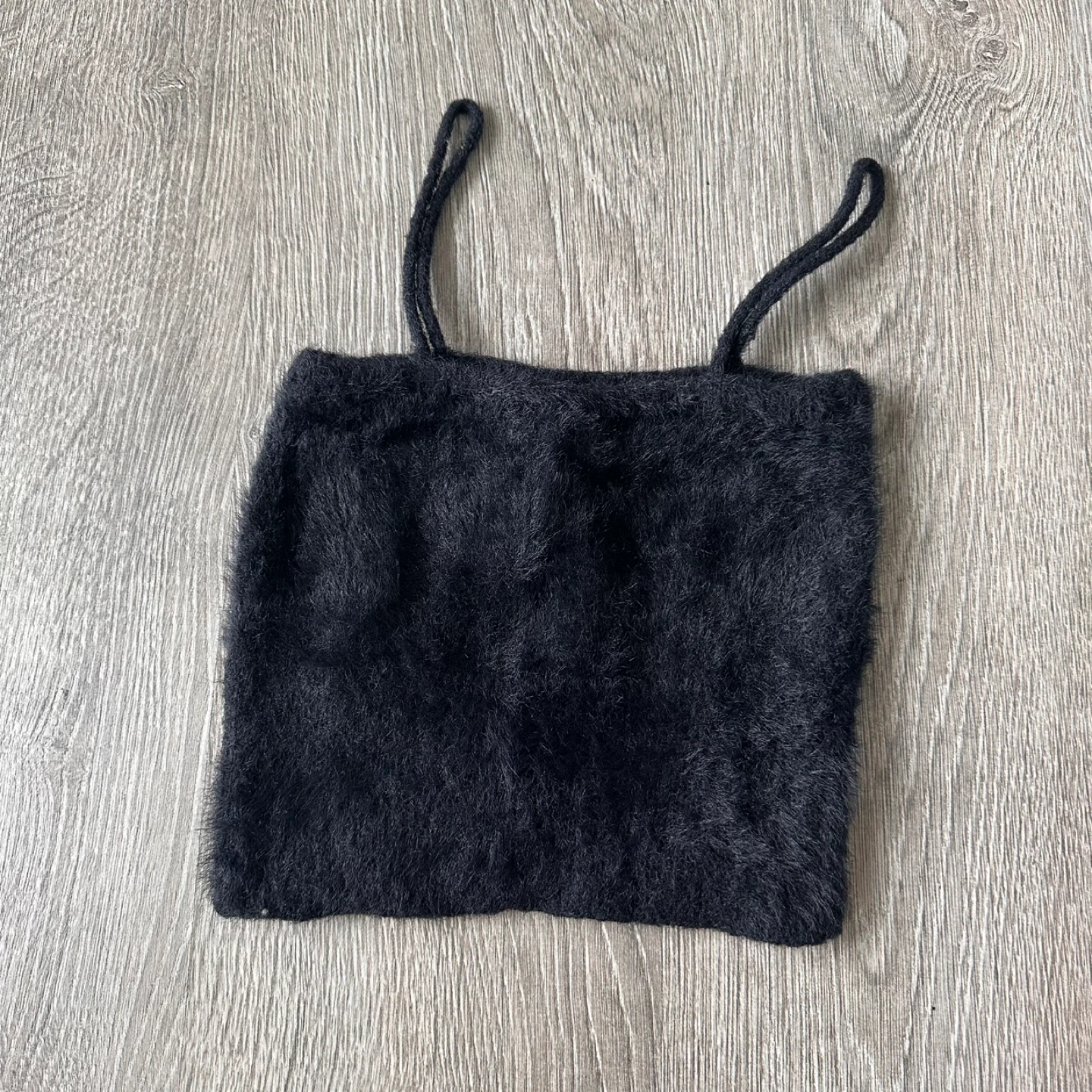 Black Fuzzy Tank Top
